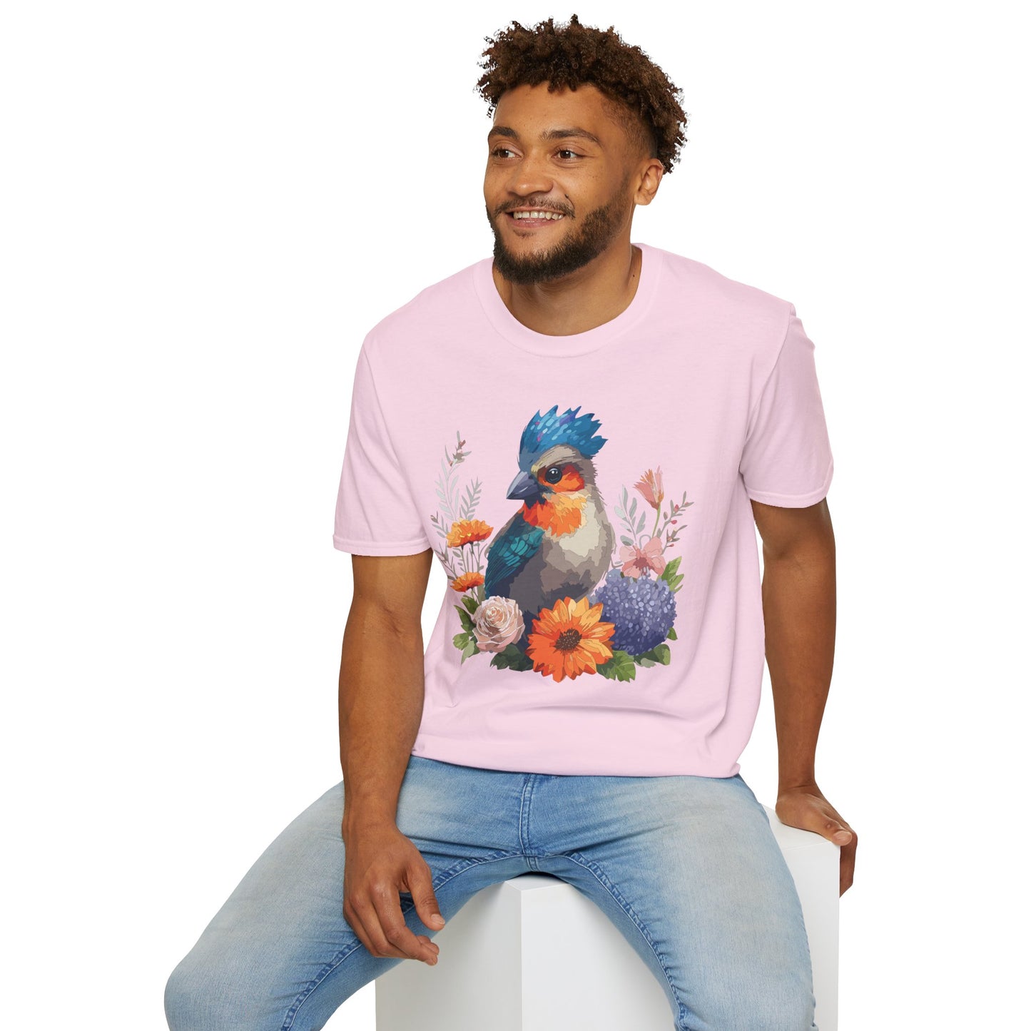 Bird T-Shirt, Floral Bird T Shirt, Shirt with Bird, Shirt with Animal