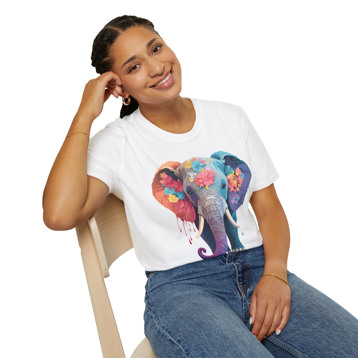 Elephant Shirt, T Shirt with Elephant, Elephant on T Shirt, T Shirt with Animation, Animals Tee Shirt