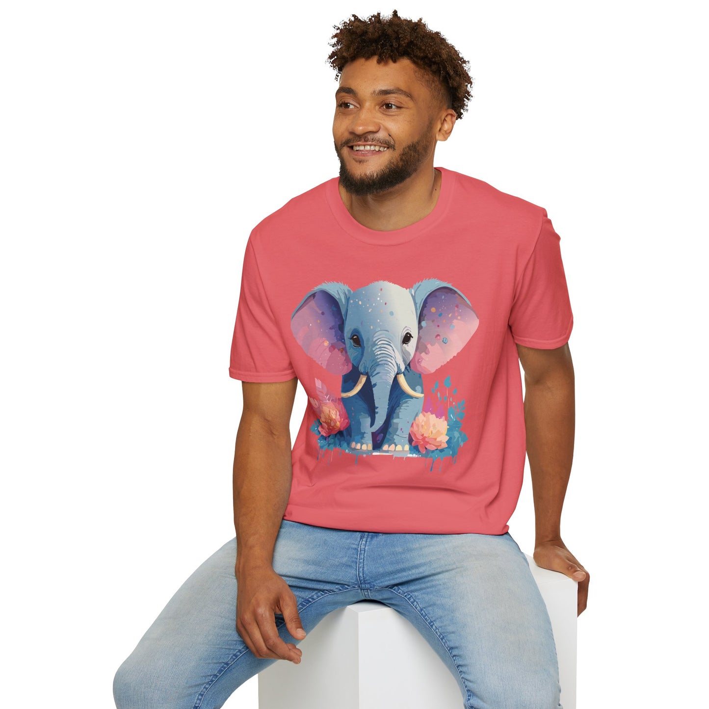Elephant Shirt, T Shirt with Elephant, Elephant on T Shirt, T Shirt with Animation, Animals Tee Shirt