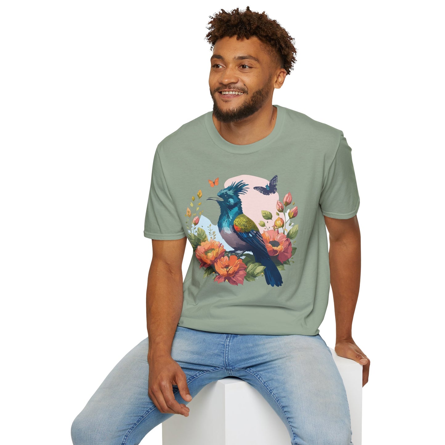Bird T-Shirt, Floral Bird T Shirt, Shirt with Bird, Shirt with Animal