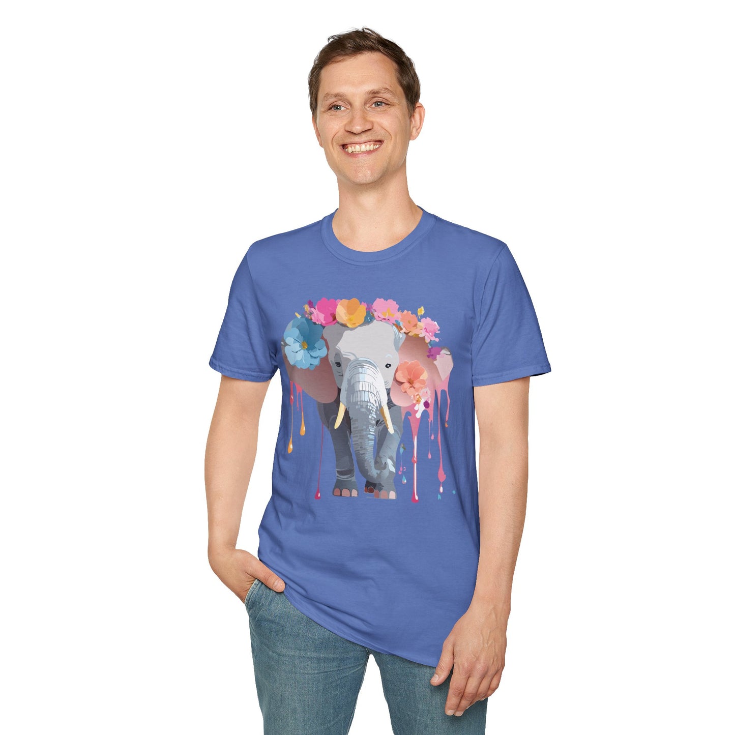 Elephant Shirt, T Shirt with Elephant, Elephant on T Shirt, T Shirt with Animation, Animals Tee Shirt