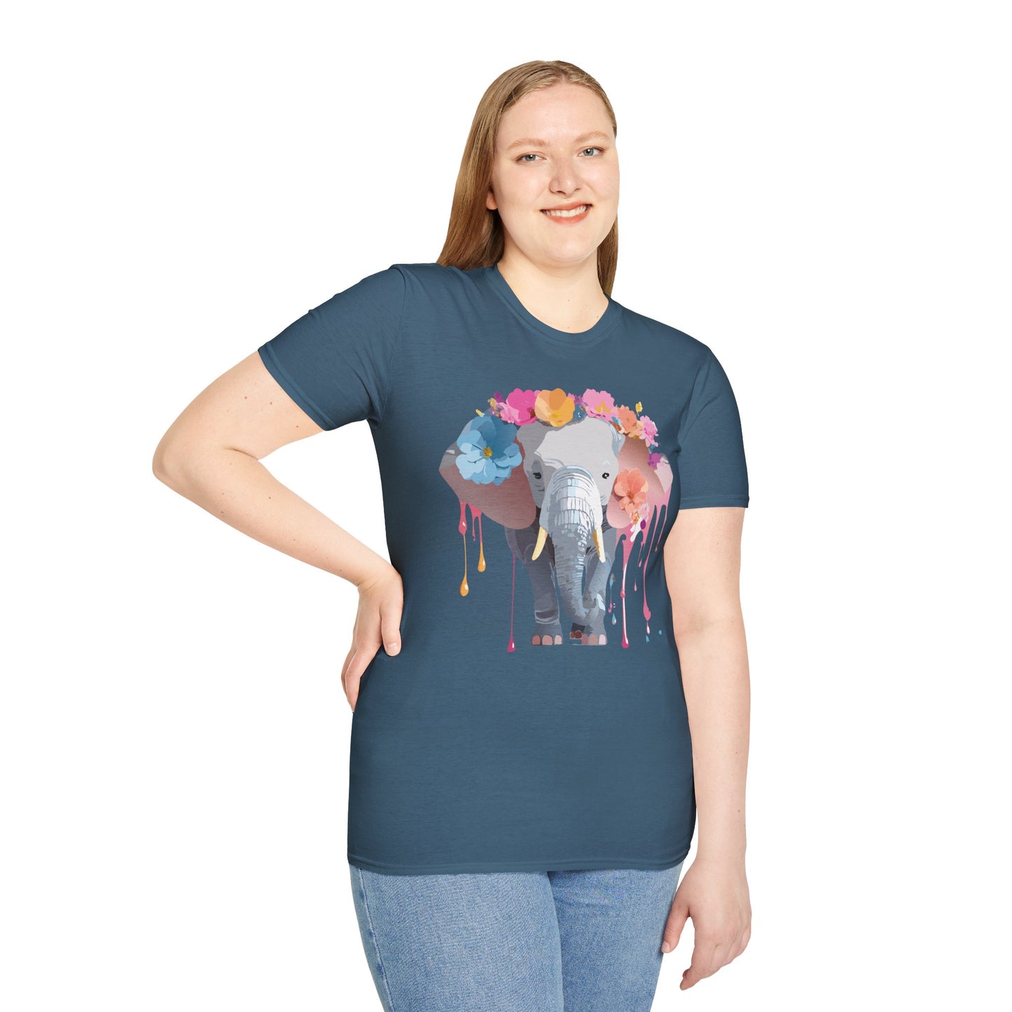 Elephant Shirt, T Shirt with Elephant, Elephant on T Shirt, T Shirt with Animation, Animals Tee Shirt