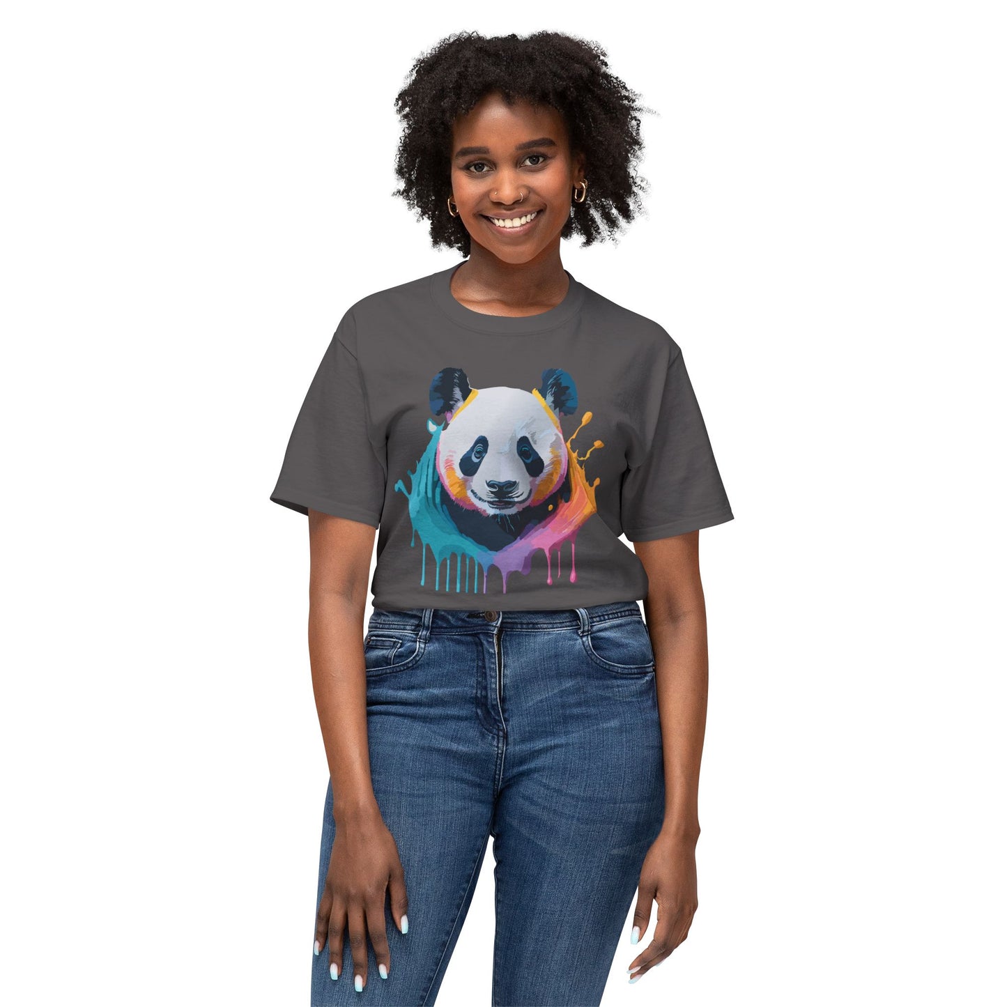 Panda T-Shirt, Vintage Panda Tee, Floral Tees, Panda Art Design Shirt, Tee Shirt with Panda Art 1