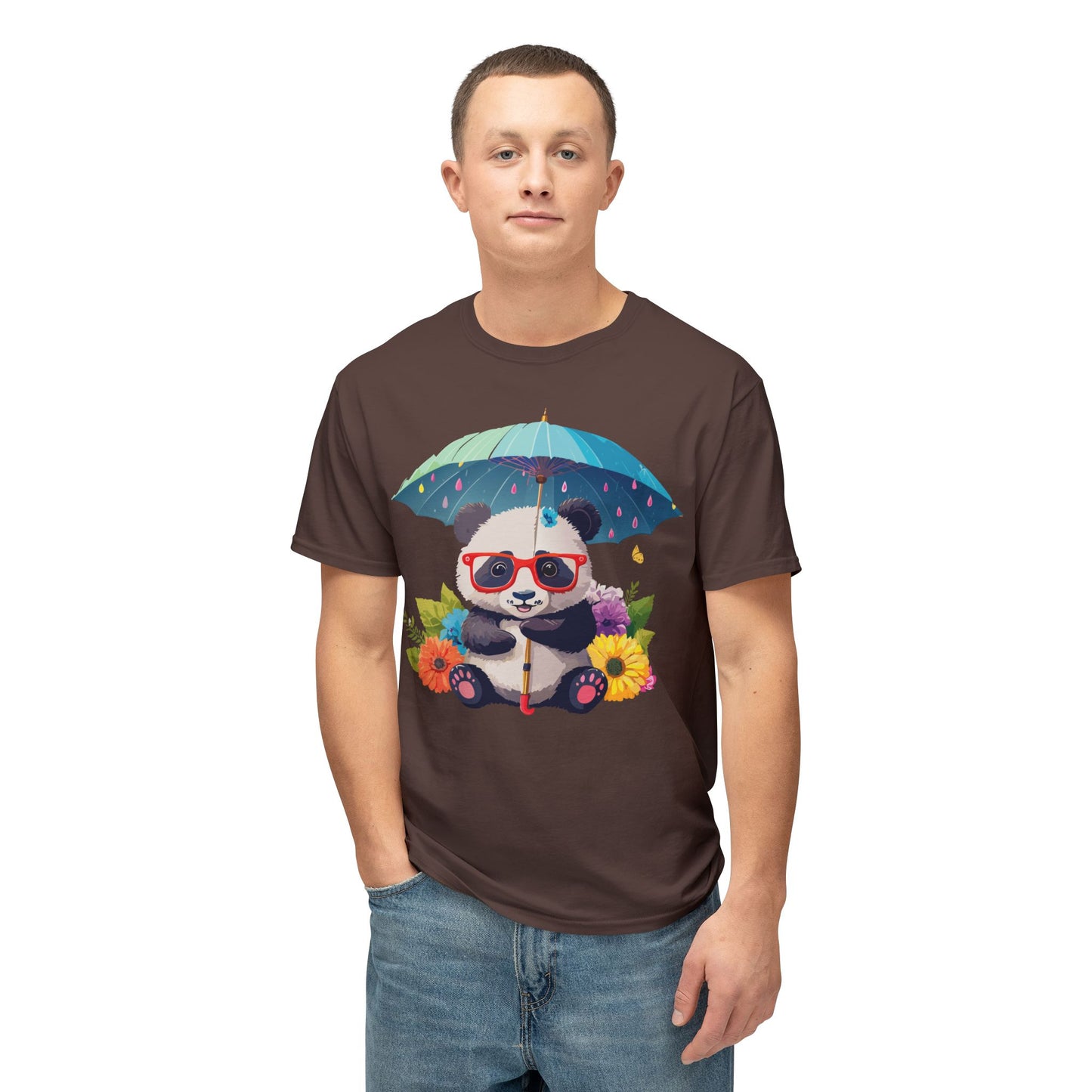 Panda T-Shirt, Vintage Panda Tee, Floral Tees, Panda Art Design Shirt, Tee Shirt with Panda Art 10