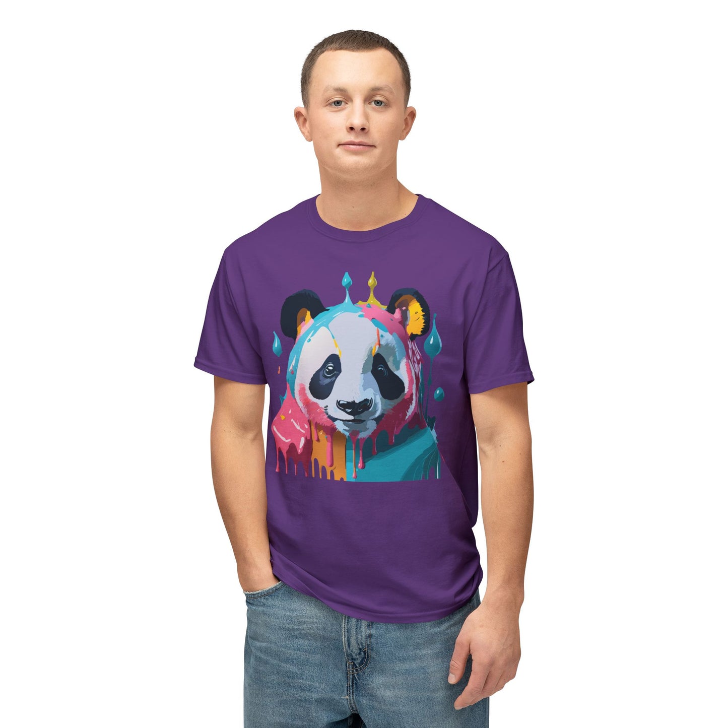 Panda T-Shirt, Vintage Panda Tee, Floral Tees, Panda Art Design Shirt, Tee Shirt with Panda Art 5