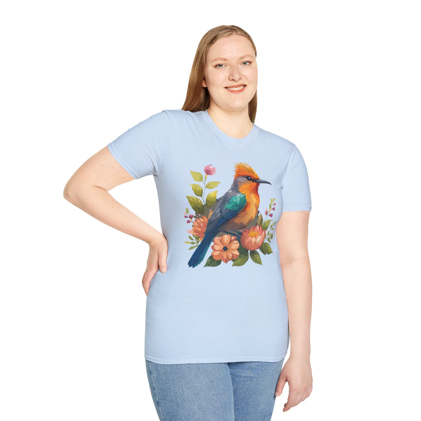 Bird T-Shirt, Floral Bird T Shirt, Shirt with Bird, Shirt with Animal