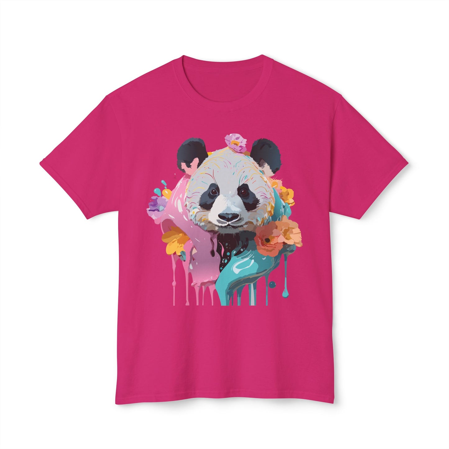 Panda T-Shirt, Vintage Panda Tee, Floral Tees, Panda Art Design Shirt, Tee Shirt with Panda Art 9