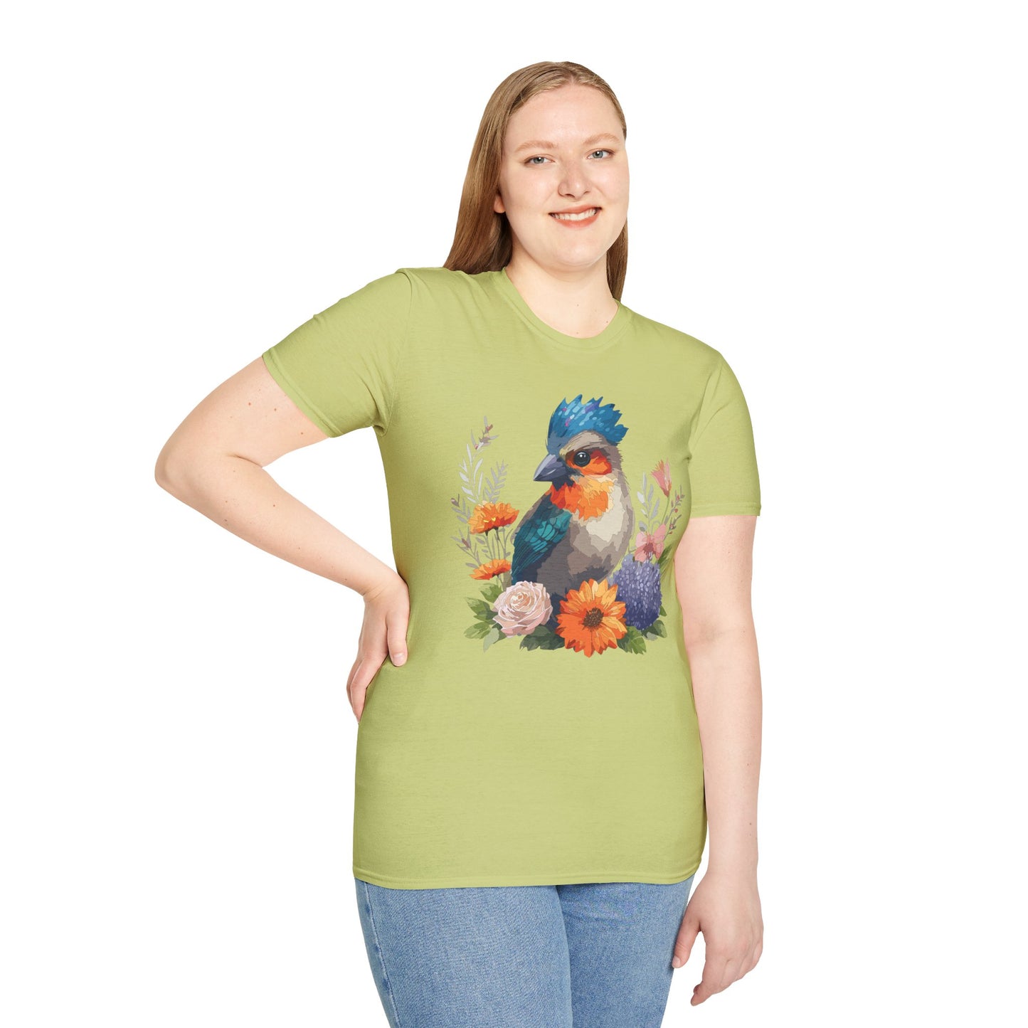Bird T-Shirt, Floral Bird T Shirt, Shirt with Bird, Shirt with Animal