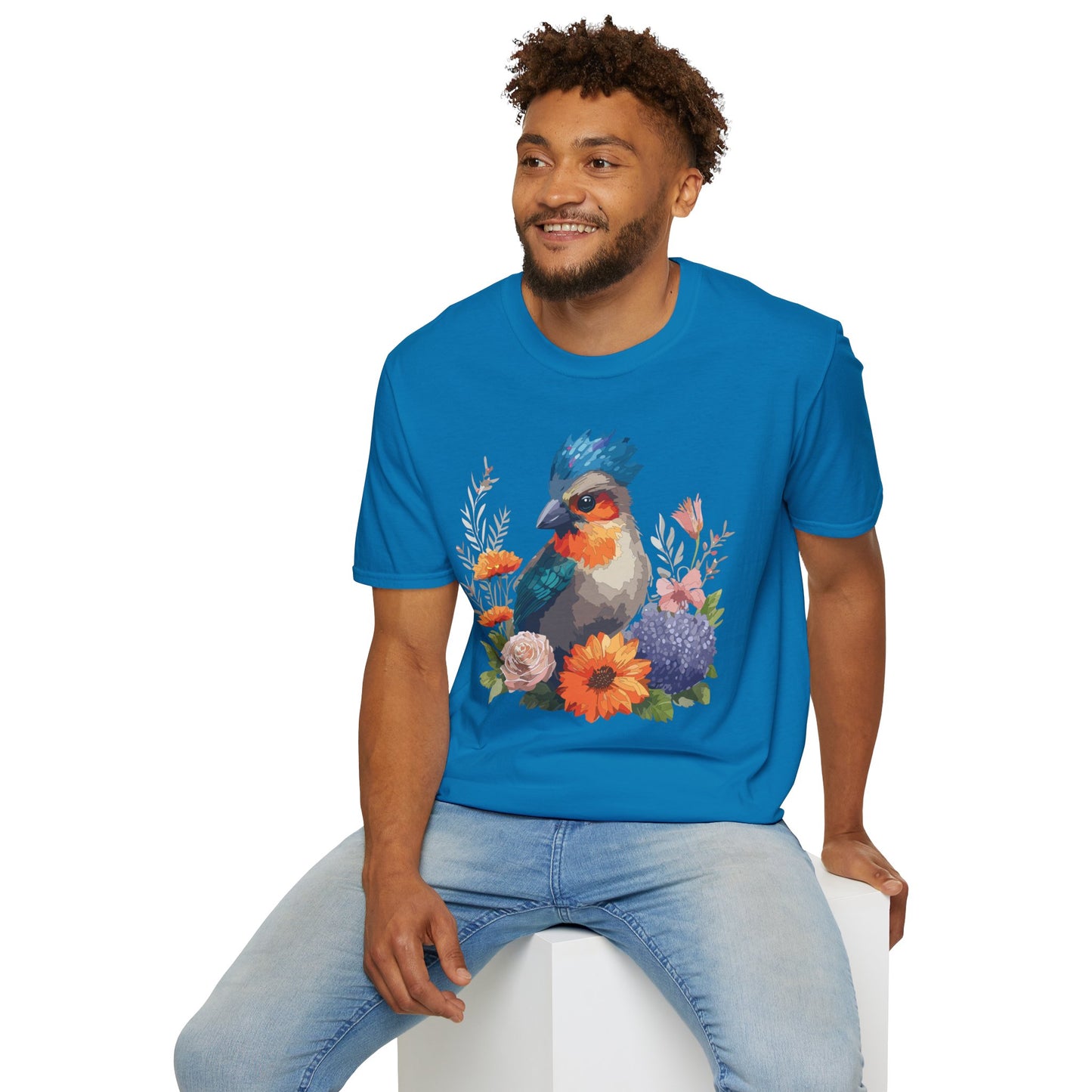 Bird T-Shirt, Floral Bird T Shirt, Shirt with Bird, Shirt with Animal