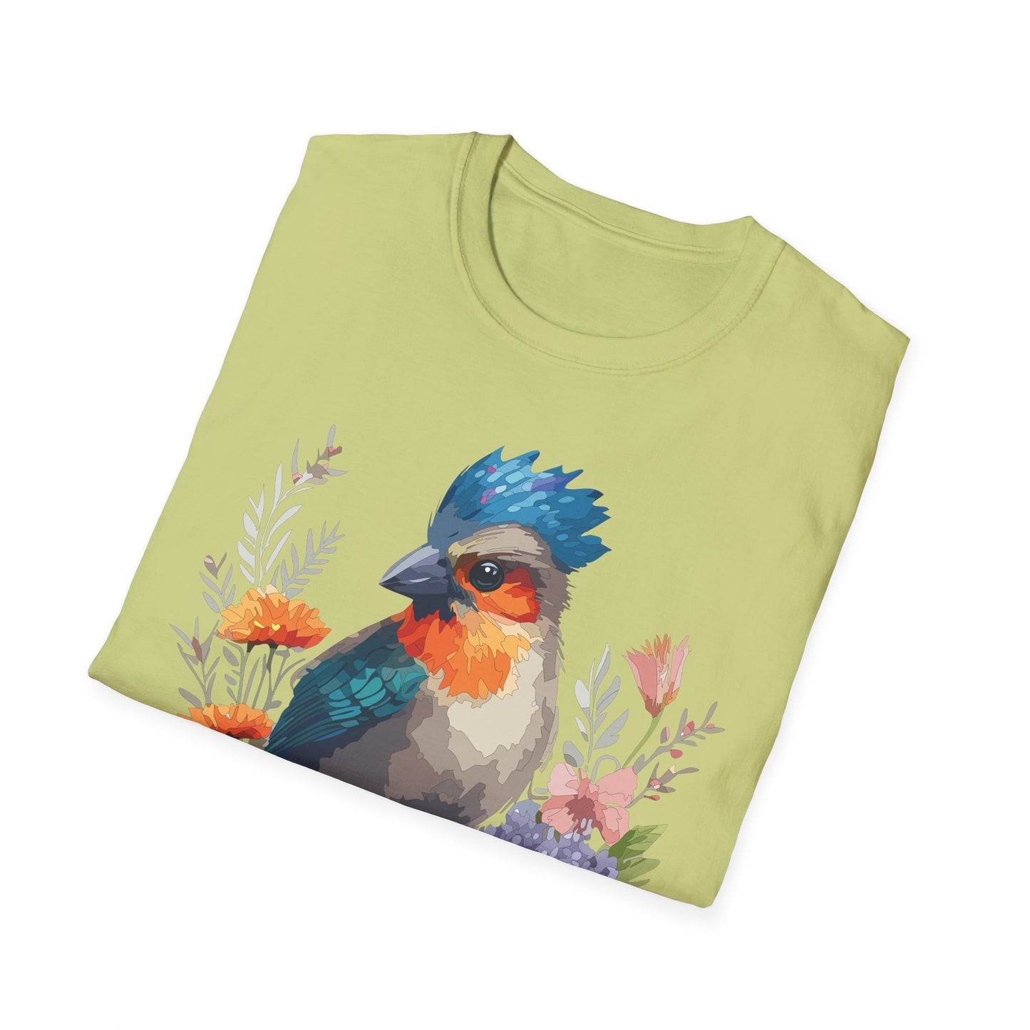 Bird T-Shirt, Floral Bird T Shirt, Shirt with Bird, Shirt with Animal