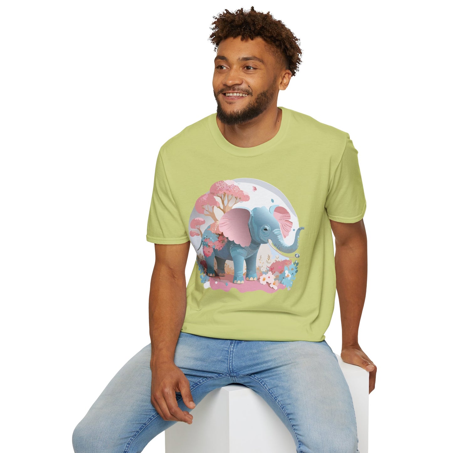 Elephant Shirt, T Shirt with Elephant, Elephant on T Shirt, T Shirt with Animation, Animals Tee Shirt