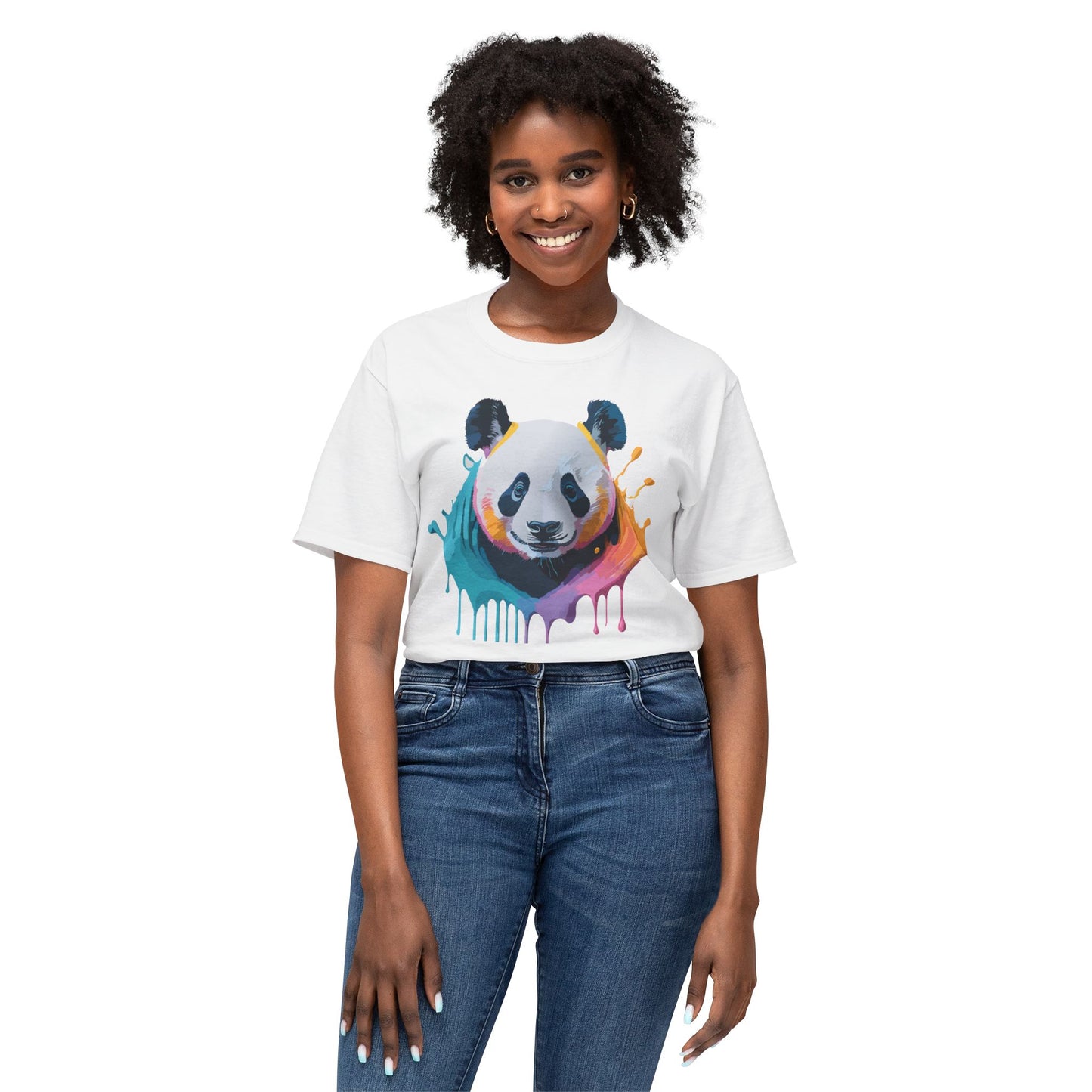 Panda T-Shirt, Vintage Panda Tee, Floral Tees, Panda Art Design Shirt, Tee Shirt with Panda Art 1