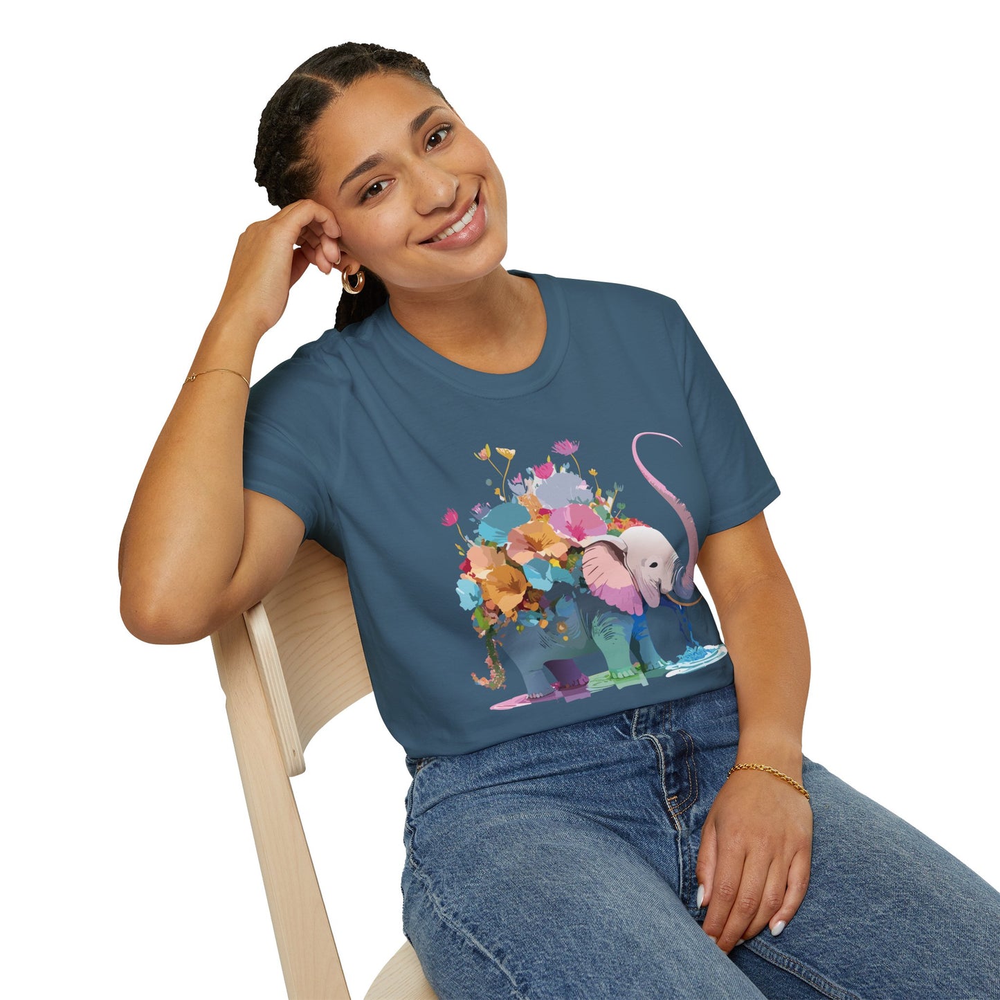 Elephant Shirt, T Shirt with Elephant, Elephant on T Shirt, T Shirt with Animation, Animals Tee Shirt