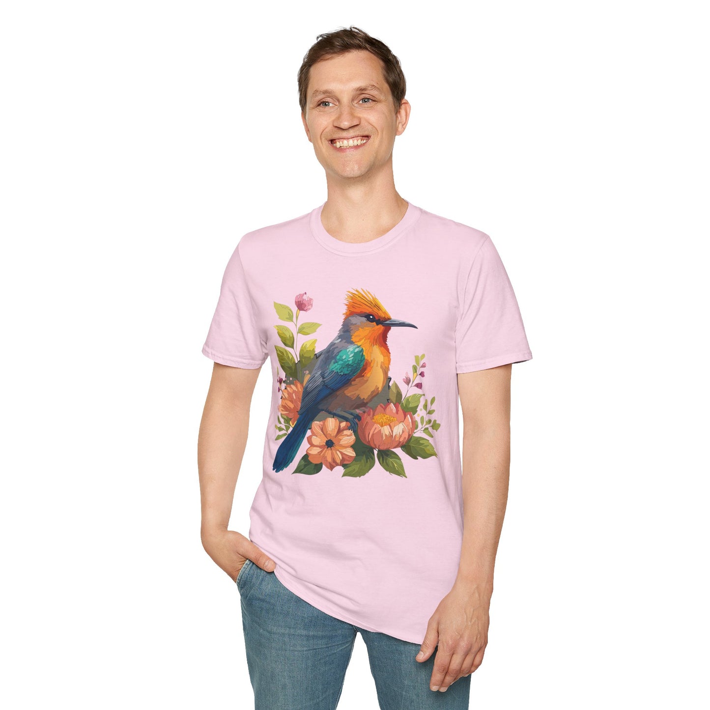 Bird T-Shirt, Floral Bird T Shirt, Shirt with Bird, Shirt with Animal