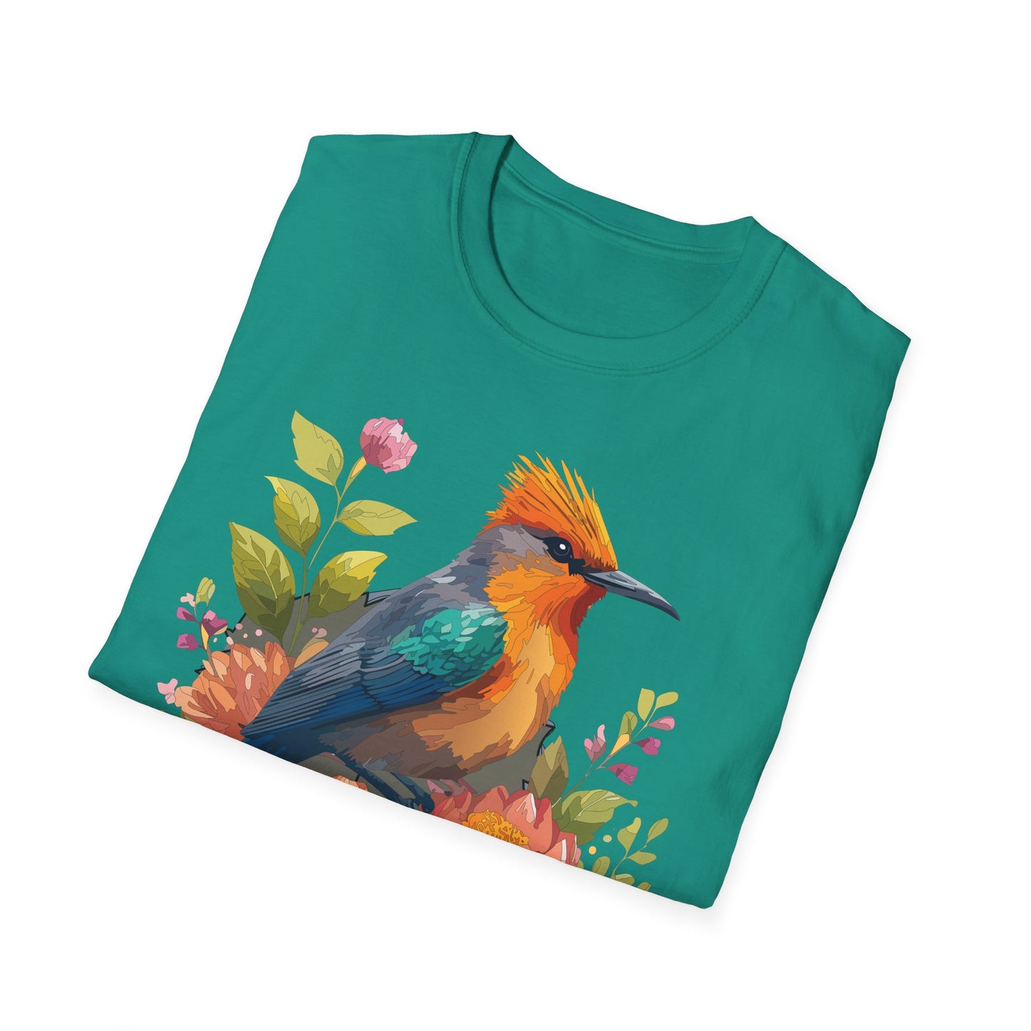 Bird T-Shirt, Floral Bird T Shirt, Shirt with Bird, Shirt with Animal