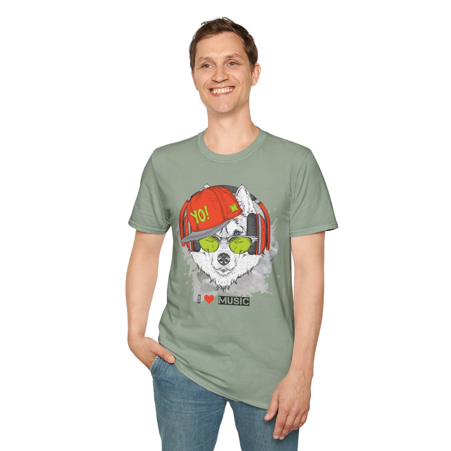I love Music Animals Shirts, Shirt with Animals, Animals with Headphones Shirt