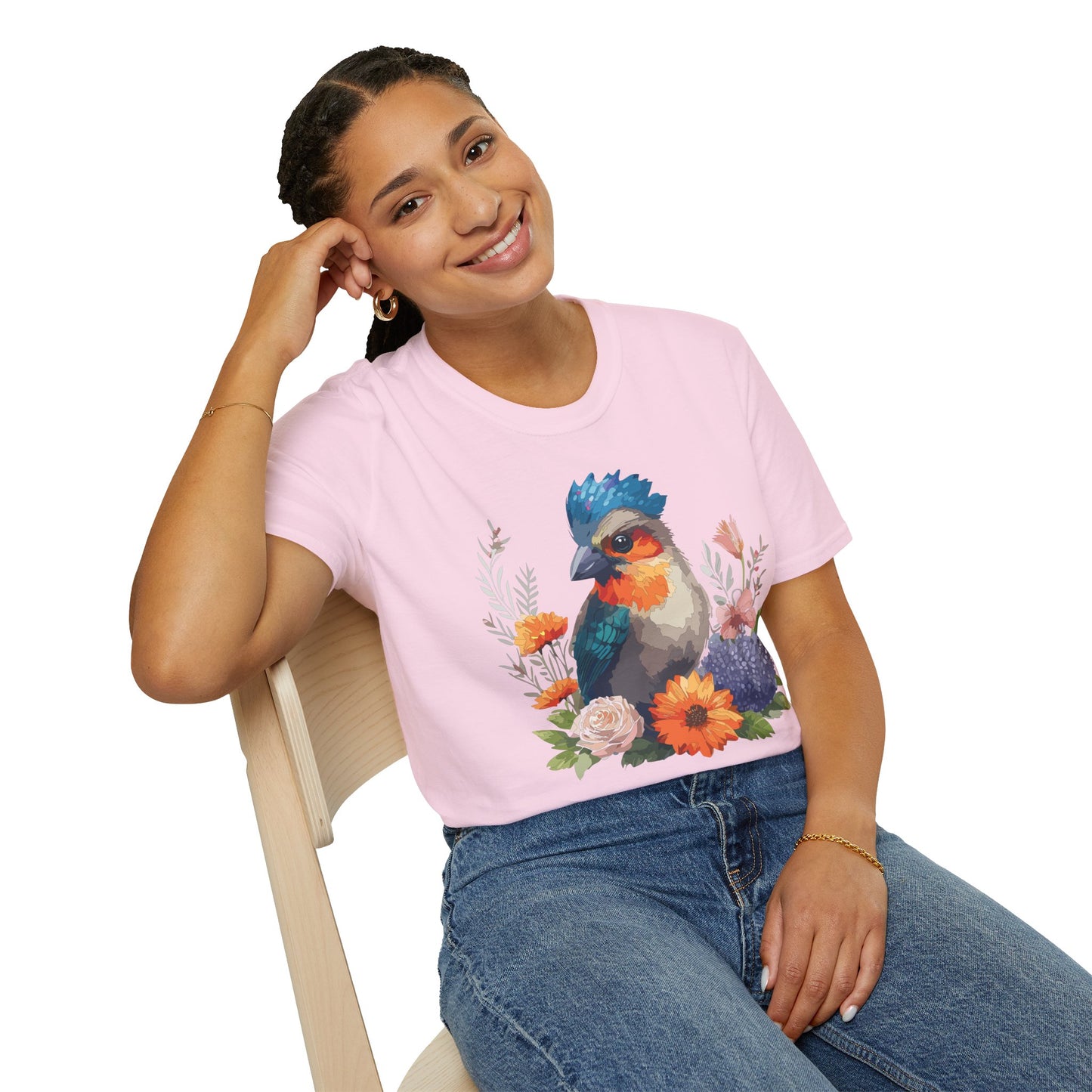 Bird T-Shirt, Floral Bird T Shirt, Shirt with Bird, Shirt with Animal