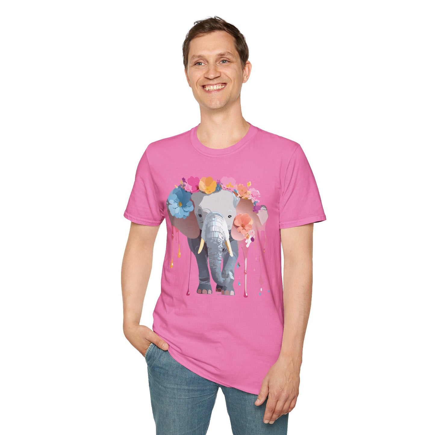 Elephant Shirt, T Shirt with Elephant, Elephant on T Shirt, T Shirt with Animation, Animals Tee Shirt