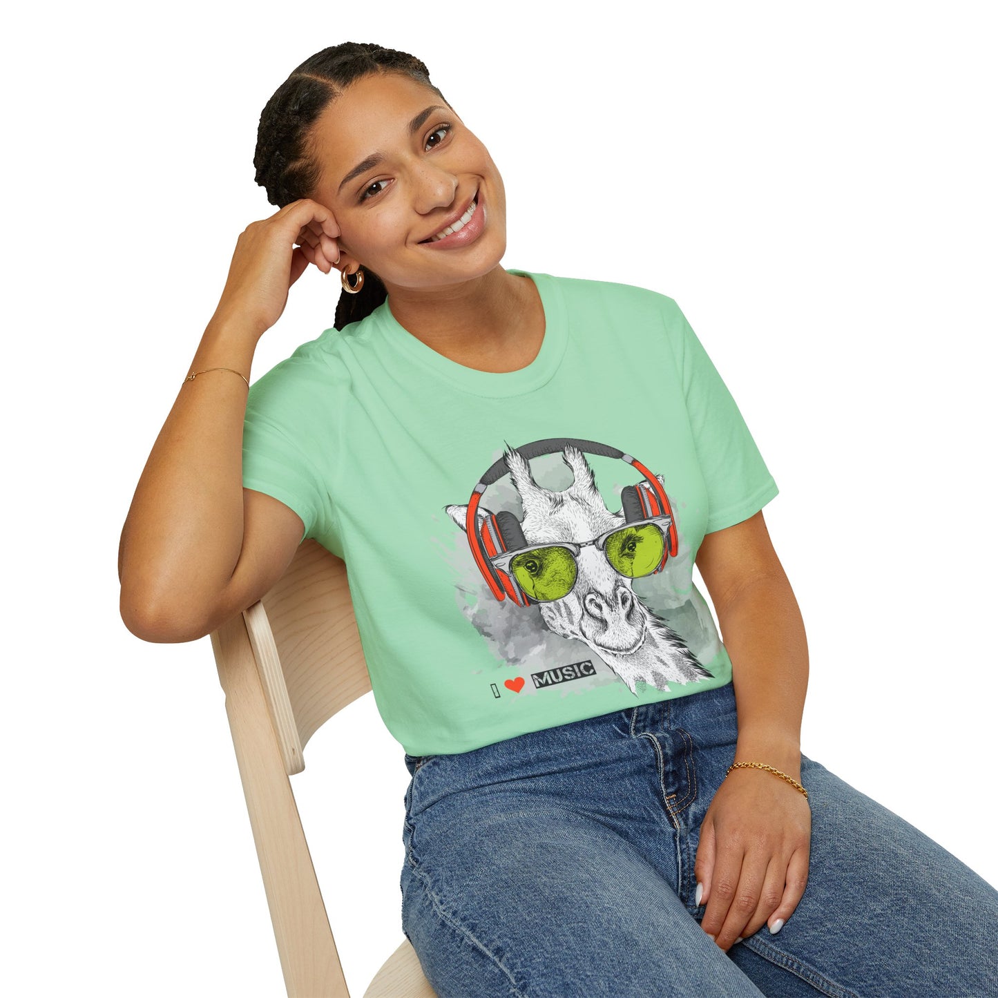 I love Music Animals Shirts, Shirt with Animals, Animals with Headphones Shirt