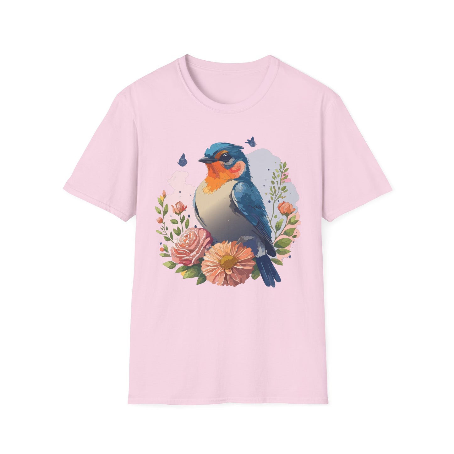 Bird T-Shirt, Floral Bird T Shirt, Shirt with Bird, Shirt with Animal