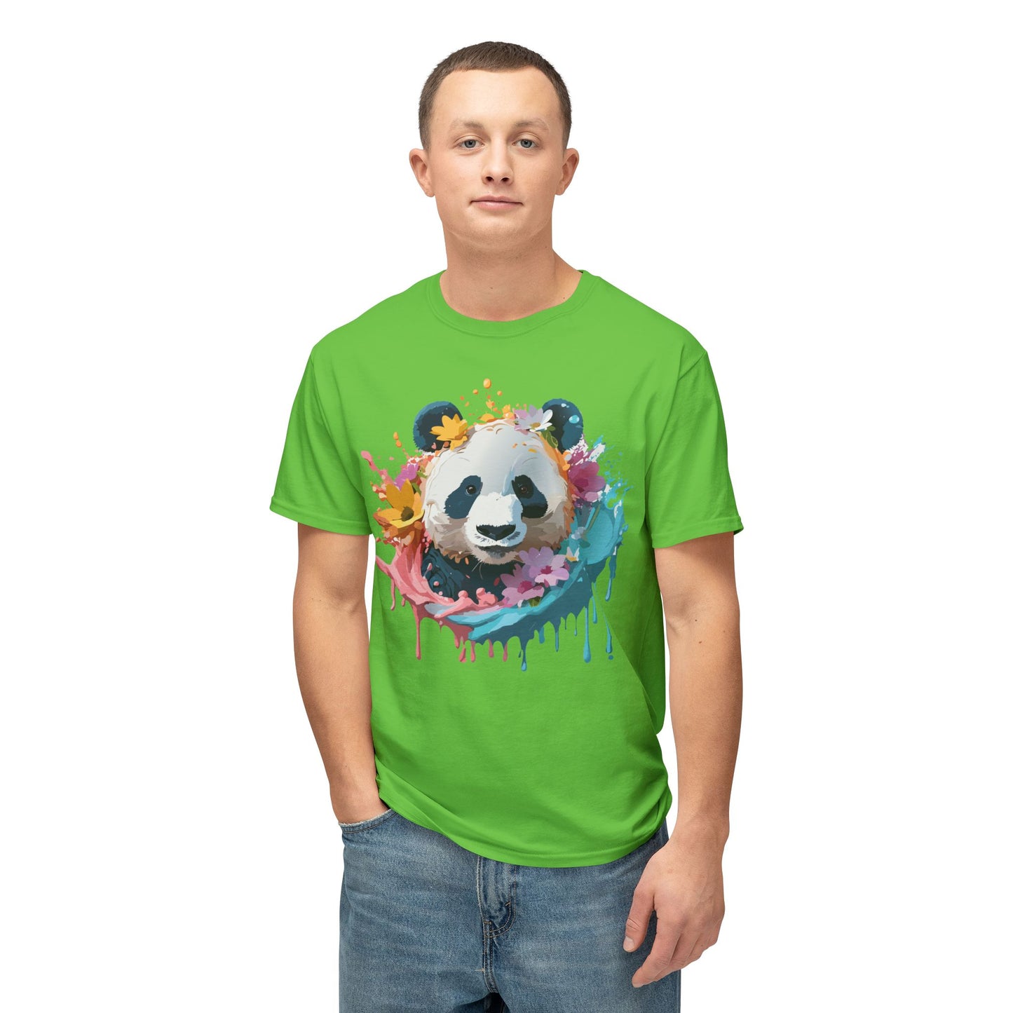 Panda T-Shirt, Vintage Panda Tee, Floral Tees, Panda Art Design Shirt, Tee Shirt with Panda Art 8