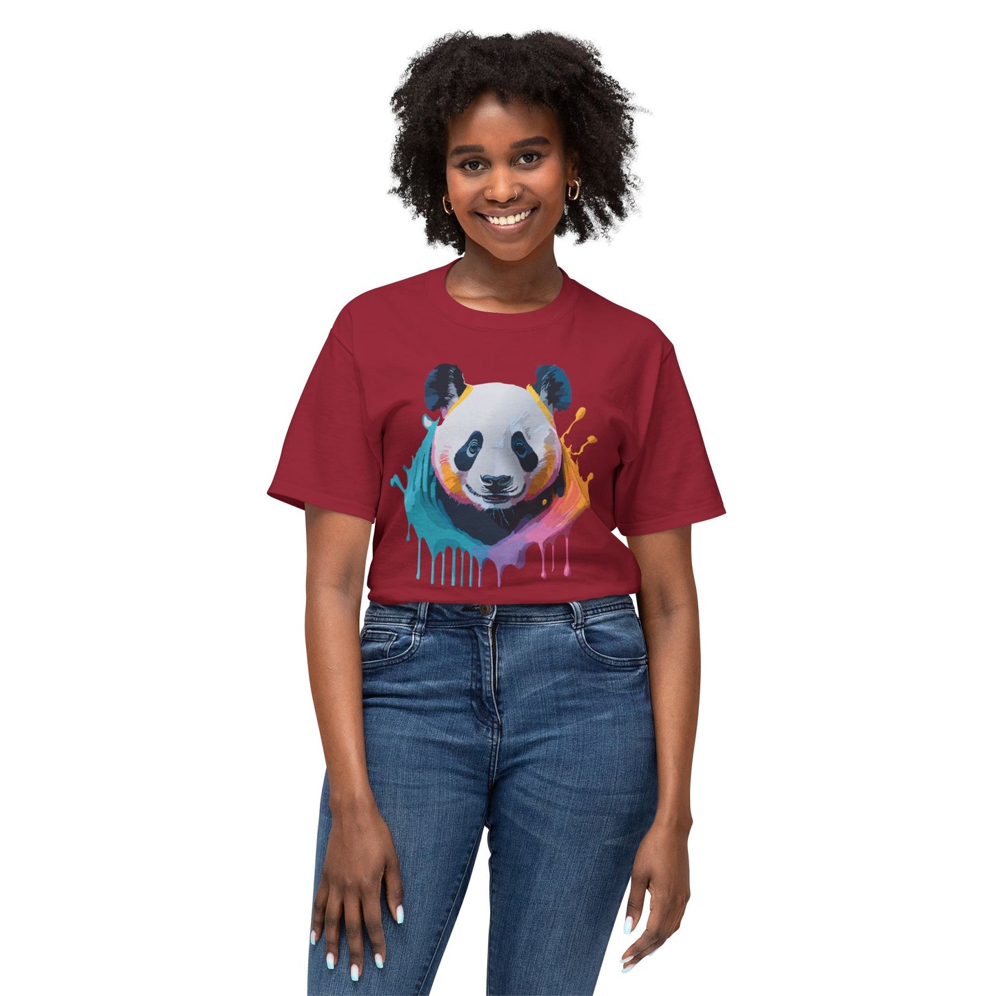 Panda T-Shirt, Vintage Panda Tee, Floral Tees, Panda Art Design Shirt, Tee Shirt with Panda Art 1