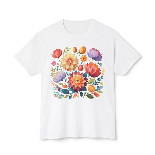 Floral T-Shirt, Vintage Flowers Tee, Floral Tees, Floral Art Design Shirt, Tee Shirt with Floral Art 21