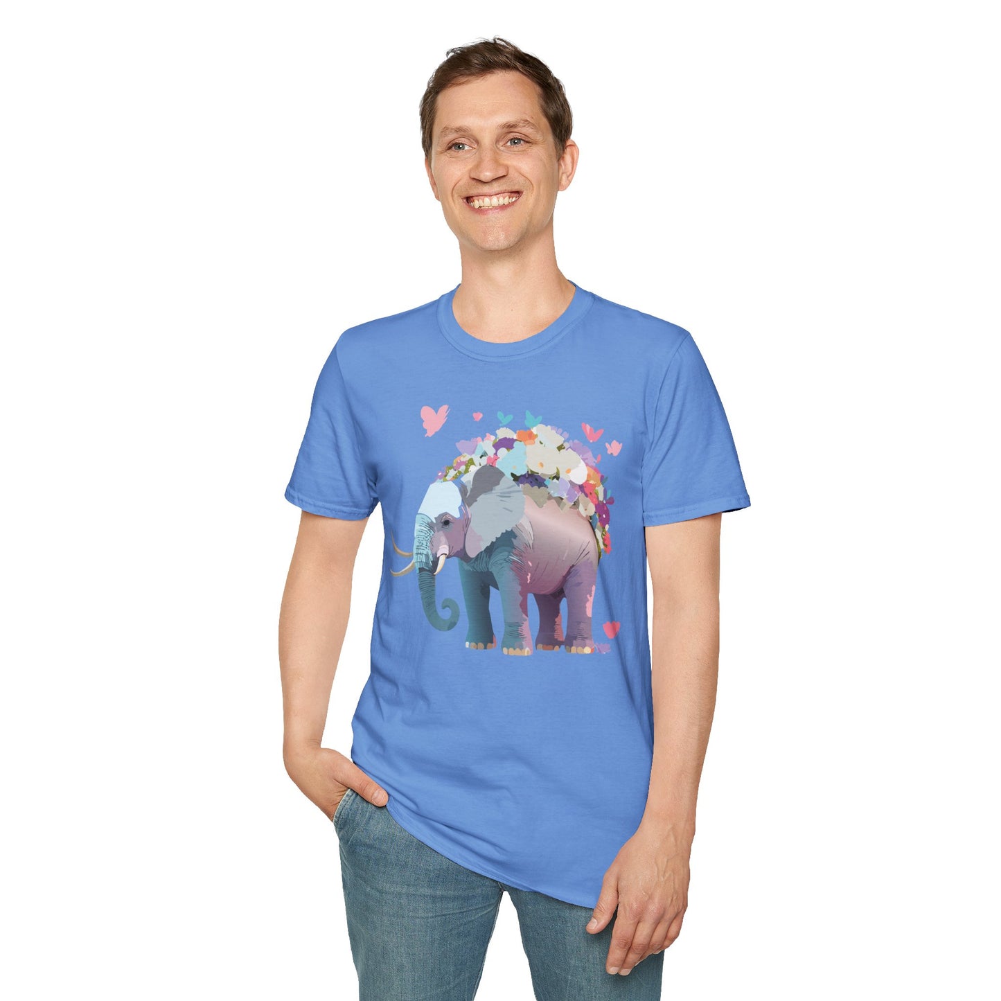 Elephant Shirt, T Shirt with Elephant, Elephant on T Shirt, T Shirt with Animation, Animals Tee Shirt