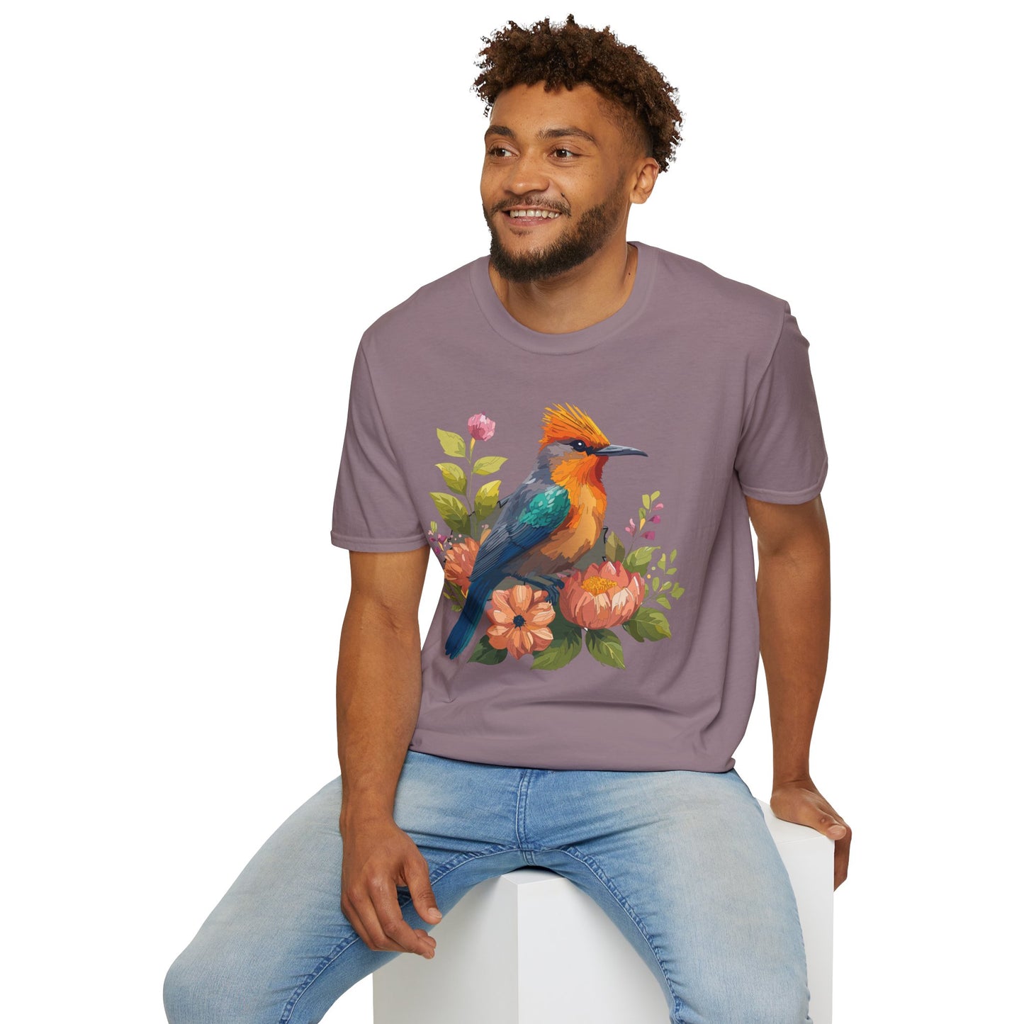 Bird T-Shirt, Floral Bird T Shirt, Shirt with Bird, Shirt with Animal