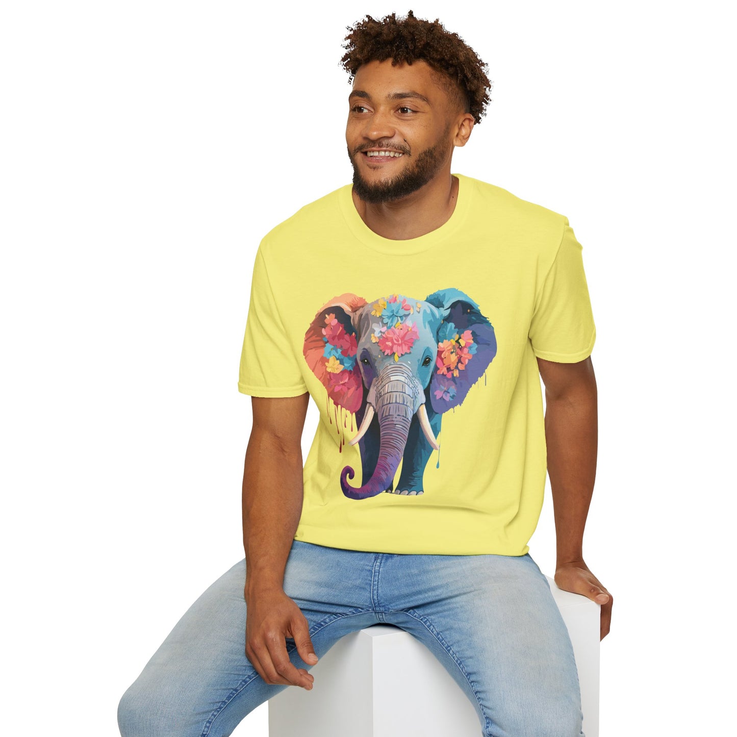 Elephant Shirt, T Shirt with Elephant, Elephant on T Shirt, T Shirt with Animation, Animals Tee Shirt