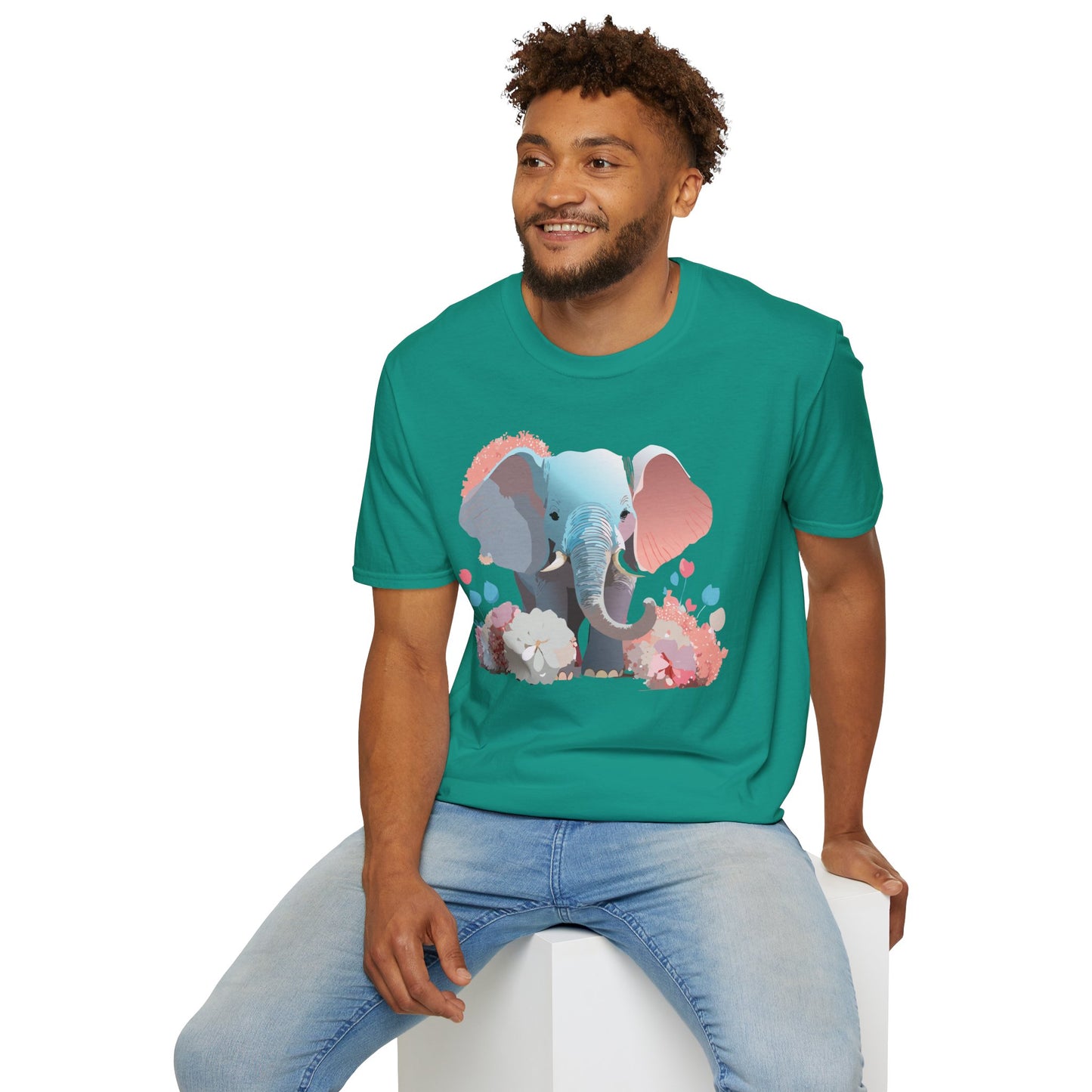 Elephant Shirt, T Shirt with Elephant, Elephant on T Shirt, T Shirt with Animation, Animals Tee Shirt