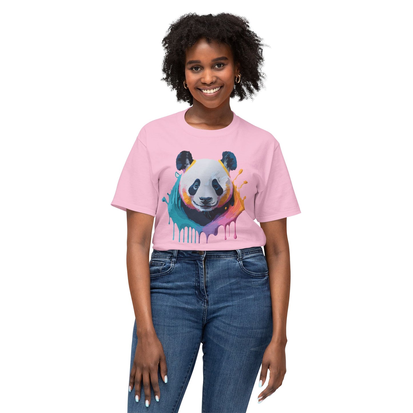 Panda T-Shirt, Vintage Panda Tee, Floral Tees, Panda Art Design Shirt, Tee Shirt with Panda Art 1