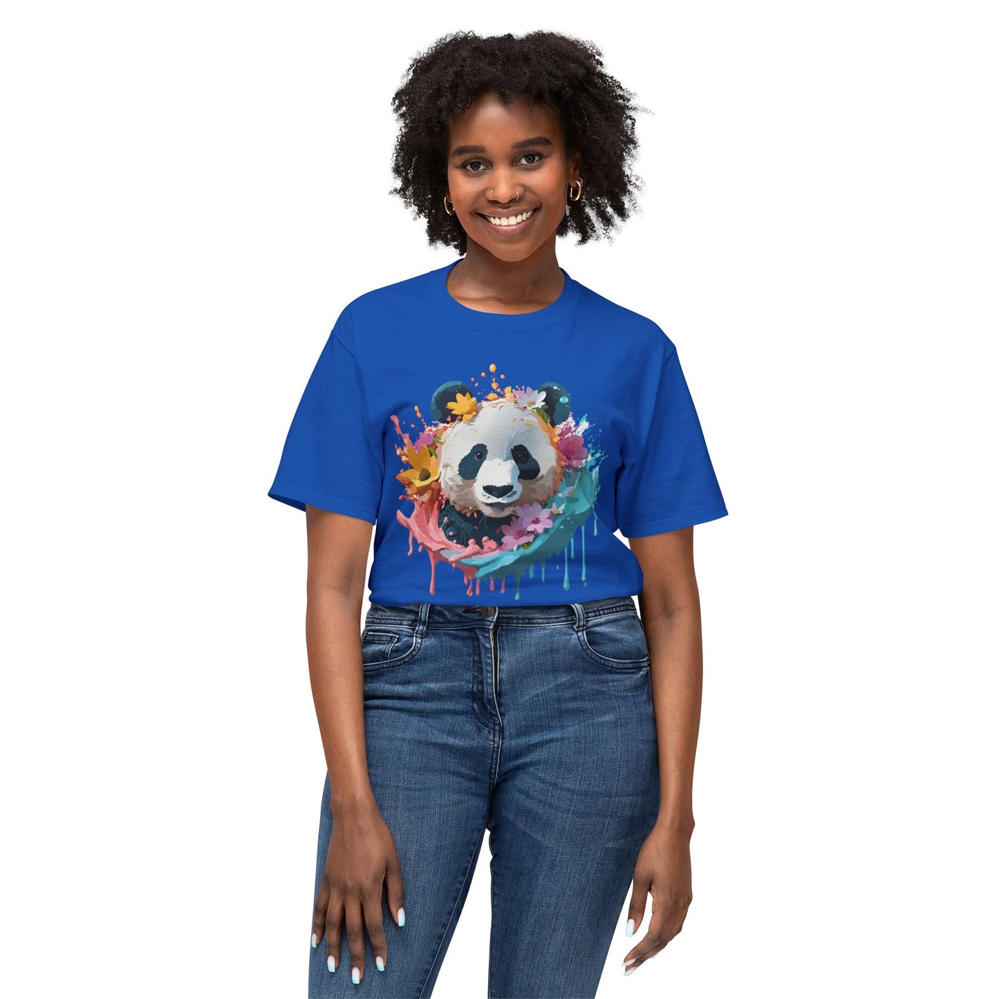 Panda T-Shirt, Vintage Panda Tee, Floral Tees, Panda Art Design Shirt, Tee Shirt with Panda Art 8