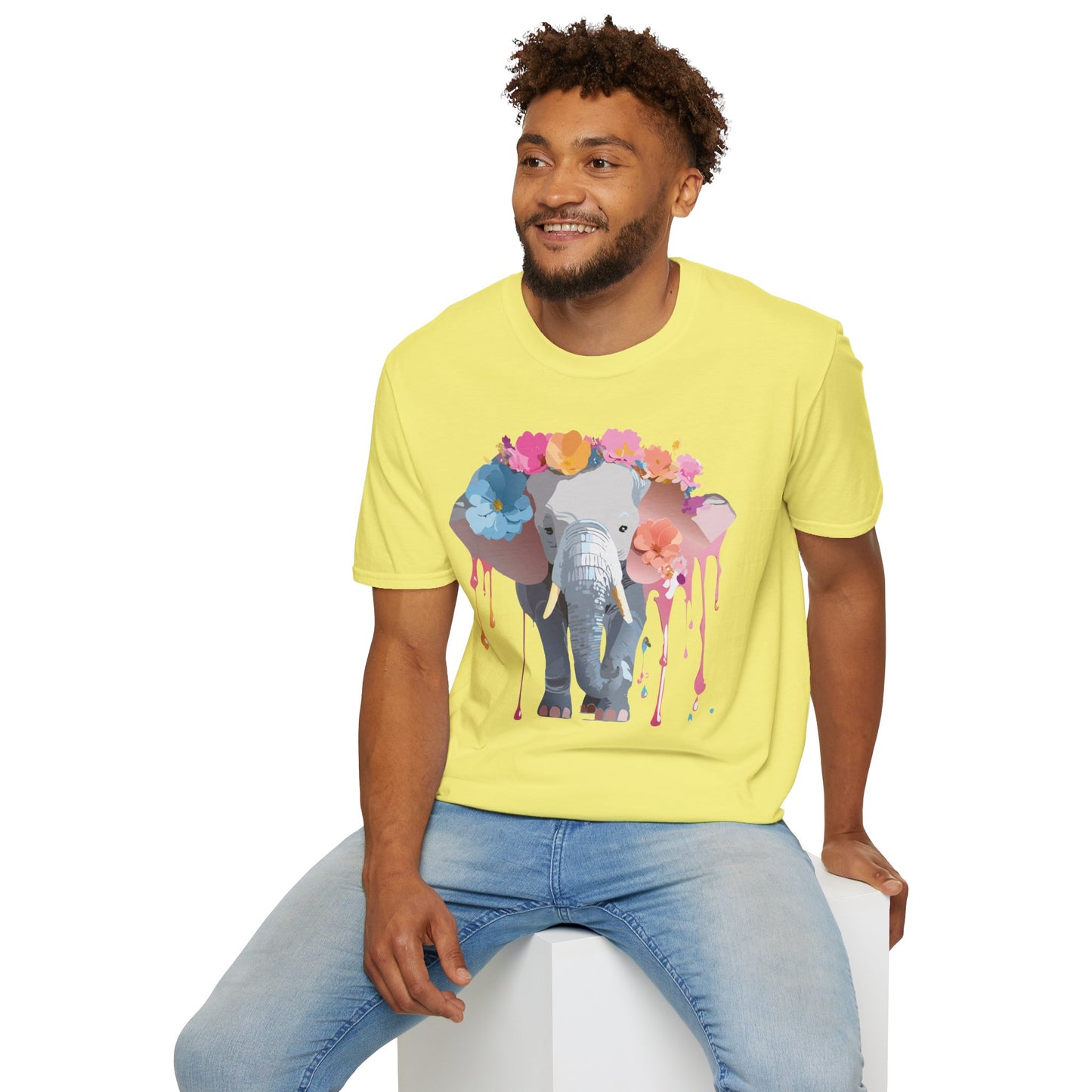 Elephant Shirt, T Shirt with Elephant, Elephant on T Shirt, T Shirt with Animation, Animals Tee Shirt