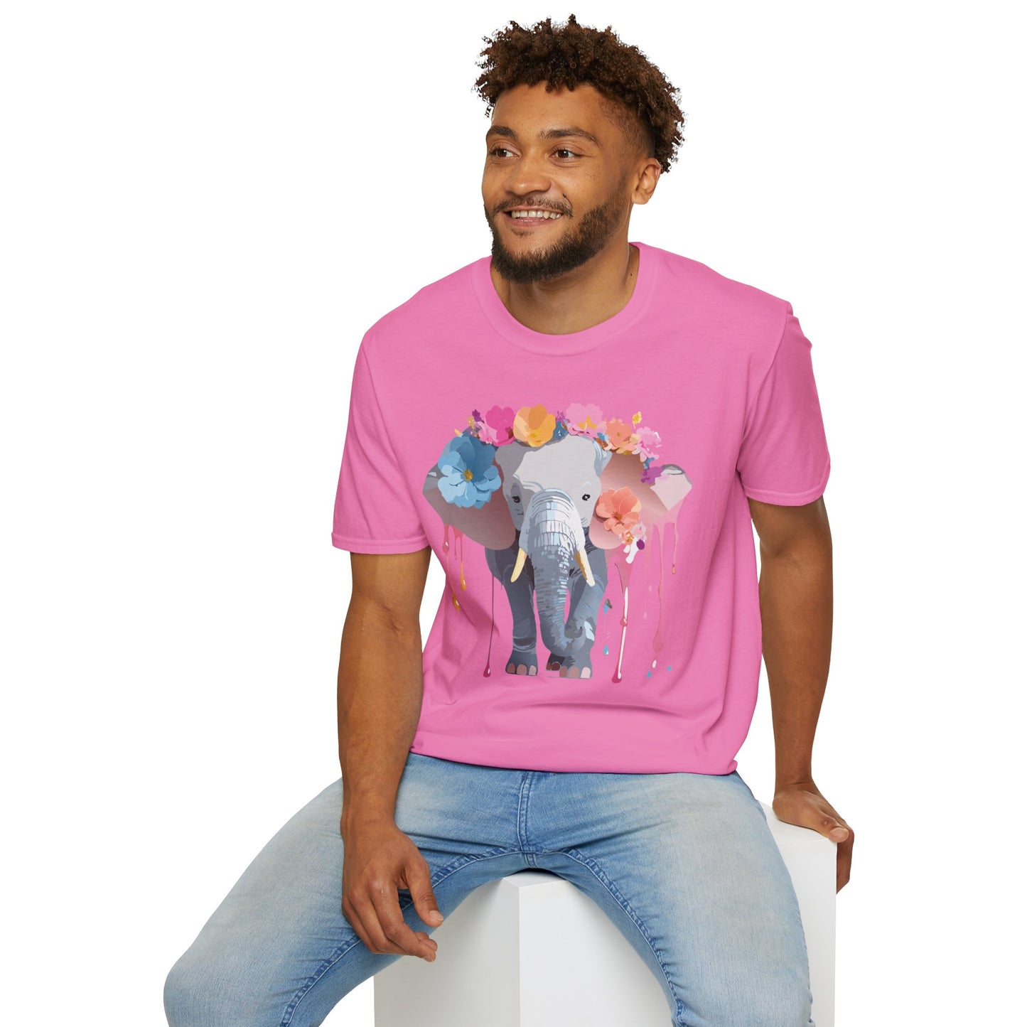 Elephant Shirt, T Shirt with Elephant, Elephant on T Shirt, T Shirt with Animation, Animals Tee Shirt