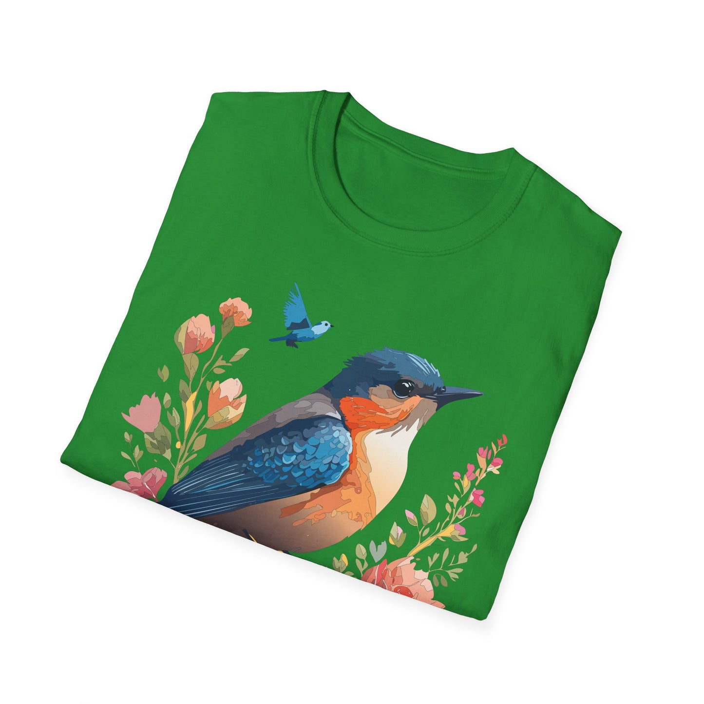 Bird T-Shirt, Floral Bird T Shirt, Shirt with Bird, Shirt with Animal