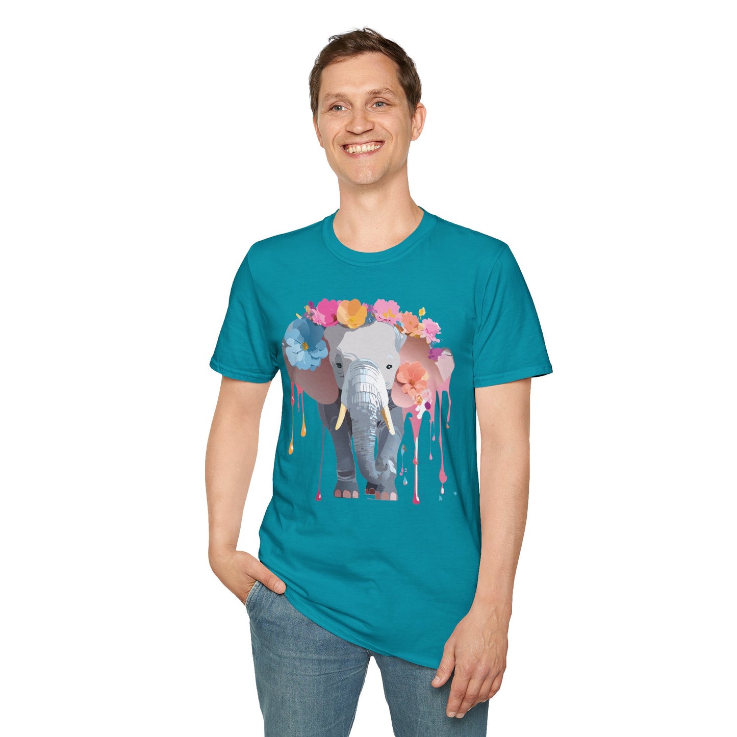 Elephant Shirt, T Shirt with Elephant, Elephant on T Shirt, T Shirt with Animation, Animals Tee Shirt