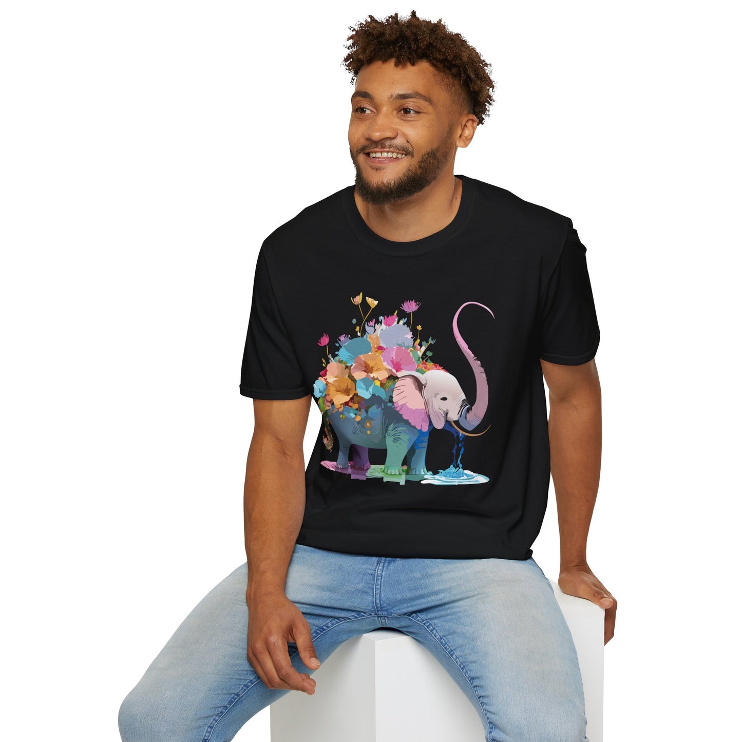 Elephant Shirt, T Shirt with Elephant, Elephant on T Shirt, T Shirt with Animation, Animals Tee Shirt
