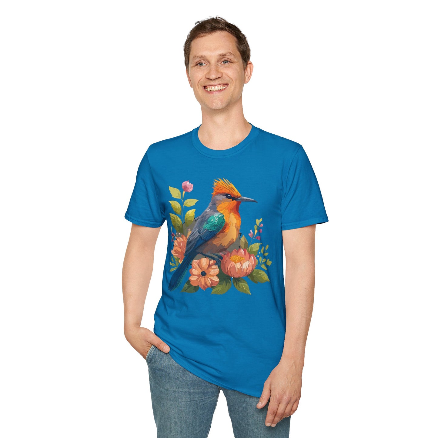 Bird T-Shirt, Floral Bird T Shirt, Shirt with Bird, Shirt with Animal