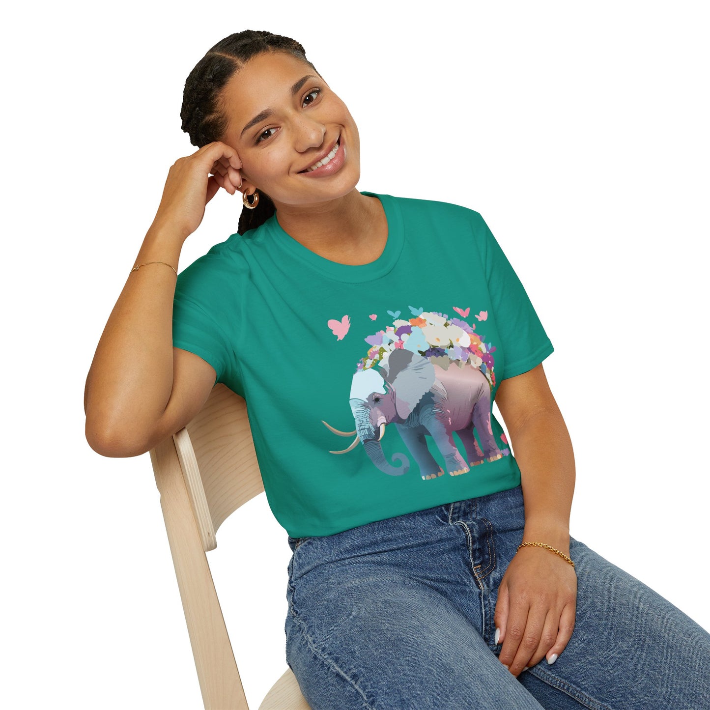 Elephant Shirt, T Shirt with Elephant, Elephant on T Shirt, T Shirt with Animation, Animals Tee Shirt