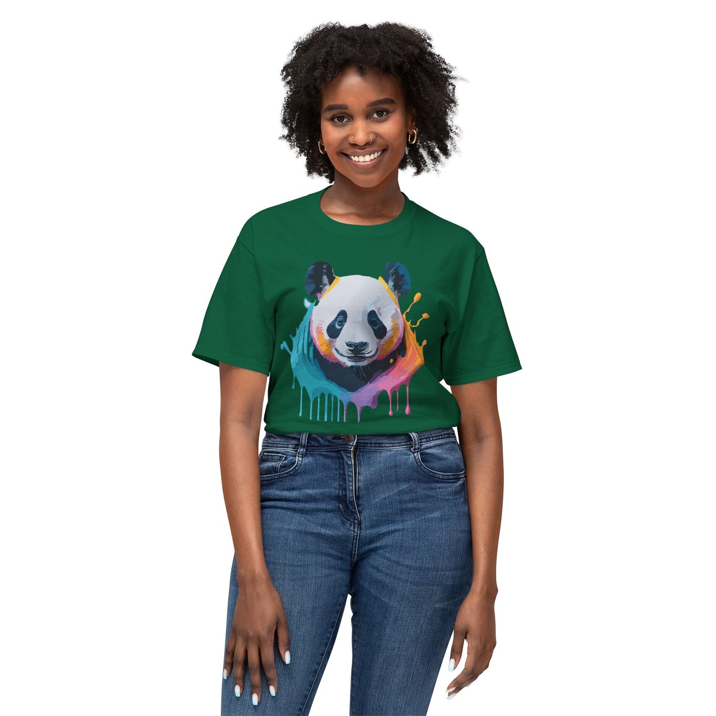 Panda T-Shirt, Vintage Panda Tee, Floral Tees, Panda Art Design Shirt, Tee Shirt with Panda Art 1