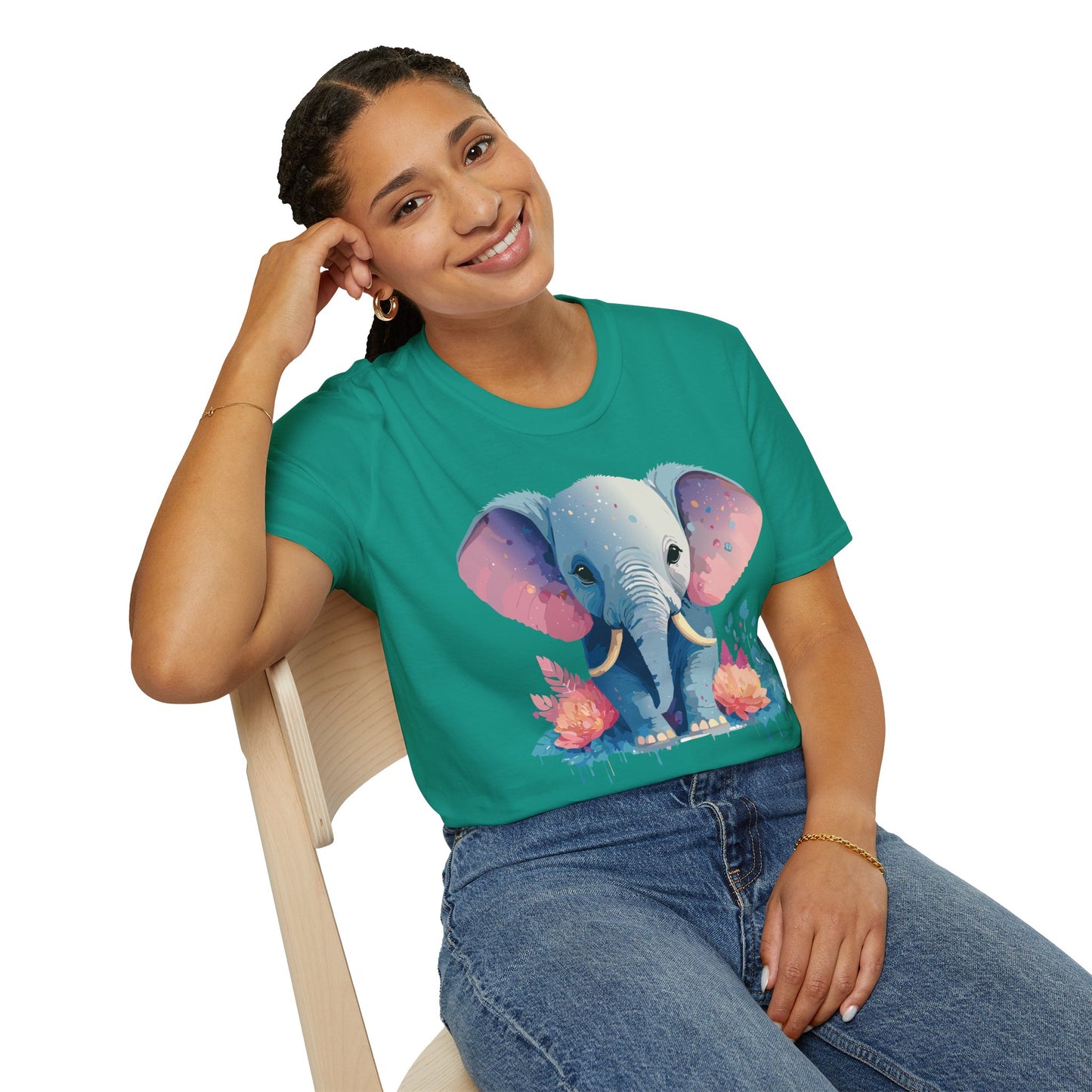 Elephant Shirt, T Shirt with Elephant, Elephant on T Shirt, T Shirt with Animation, Animals Tee Shirt