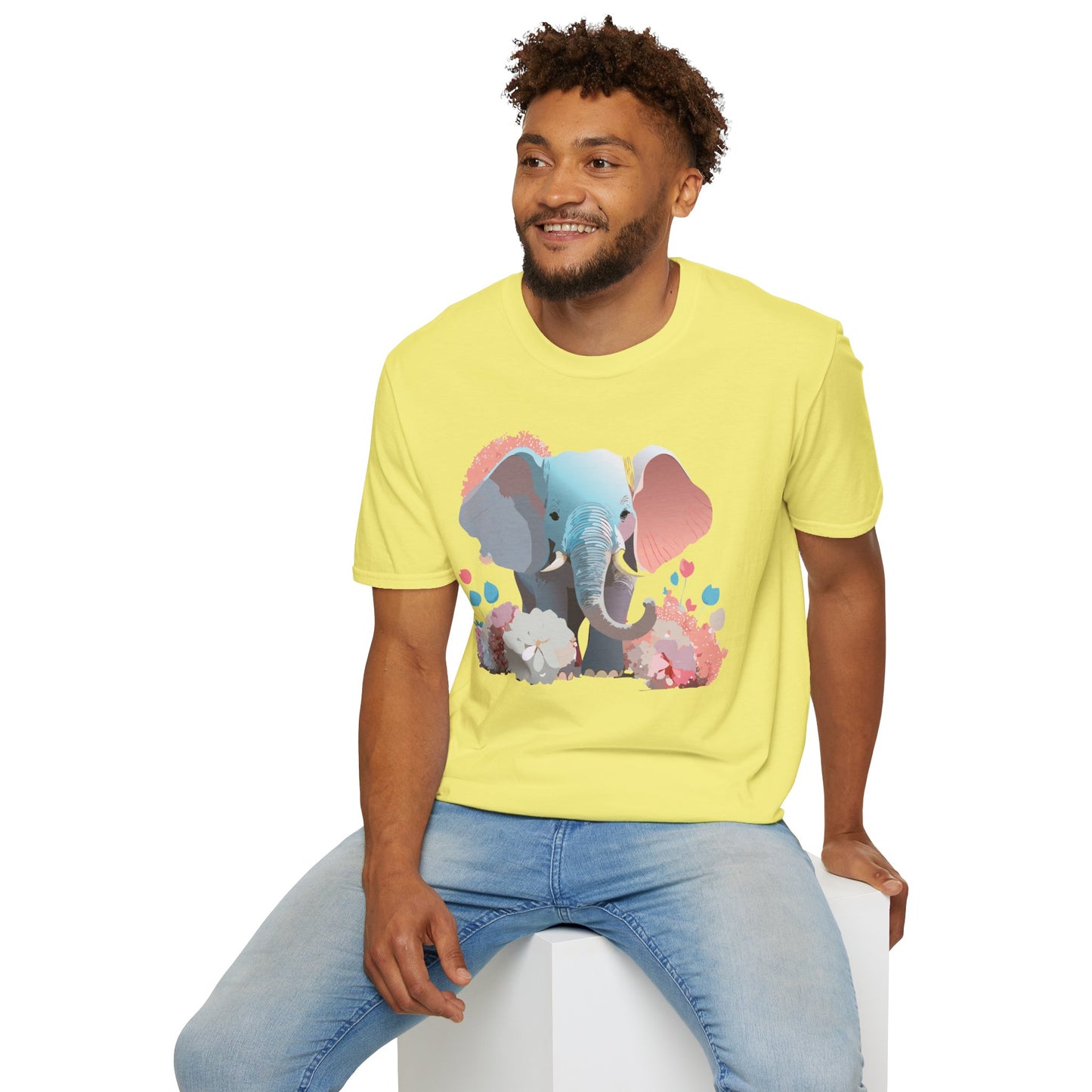 Elephant Shirt, T Shirt with Elephant, Elephant on T Shirt, T Shirt with Animation, Animals Tee Shirt