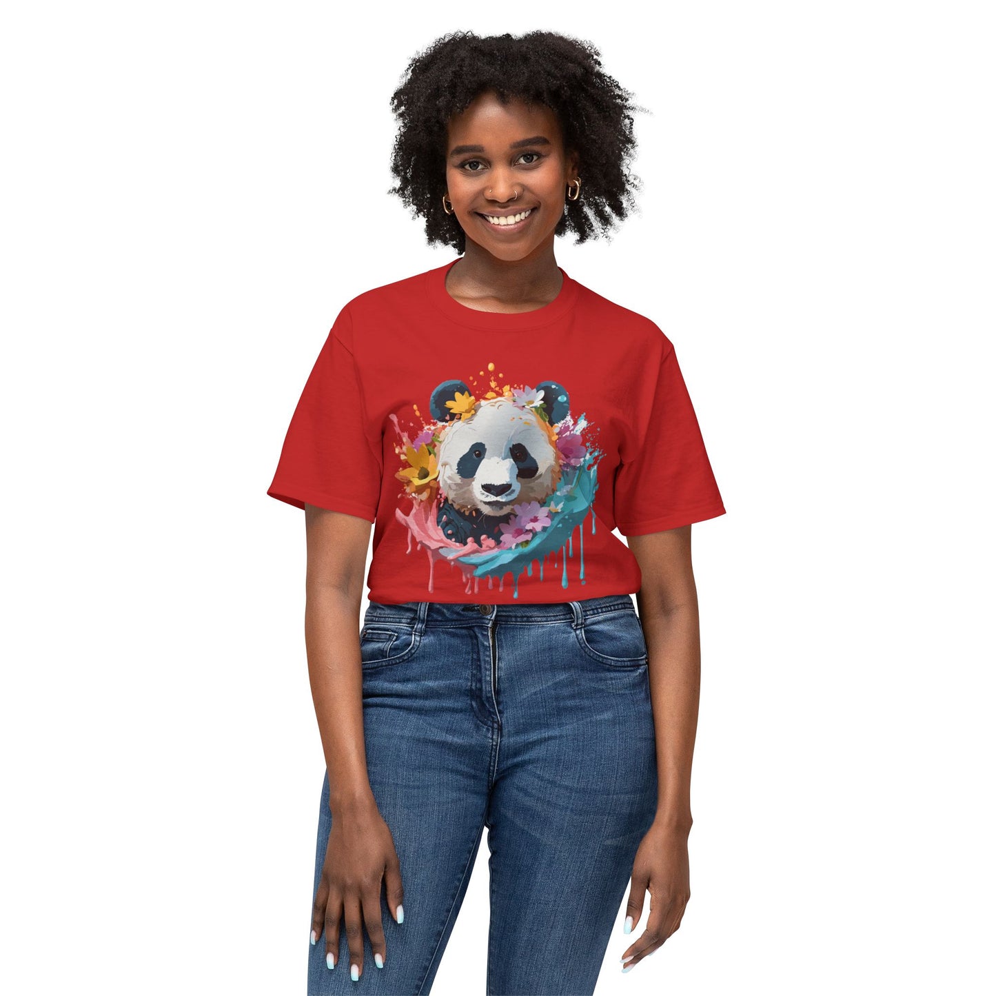 Panda T-Shirt, Vintage Panda Tee, Floral Tees, Panda Art Design Shirt, Tee Shirt with Panda Art 8