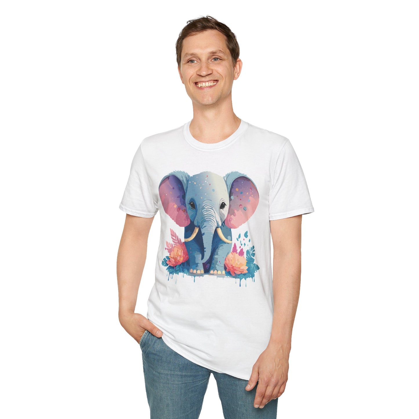 Elephant Shirt, T Shirt with Elephant, Elephant on T Shirt, T Shirt with Animation, Animals Tee Shirt