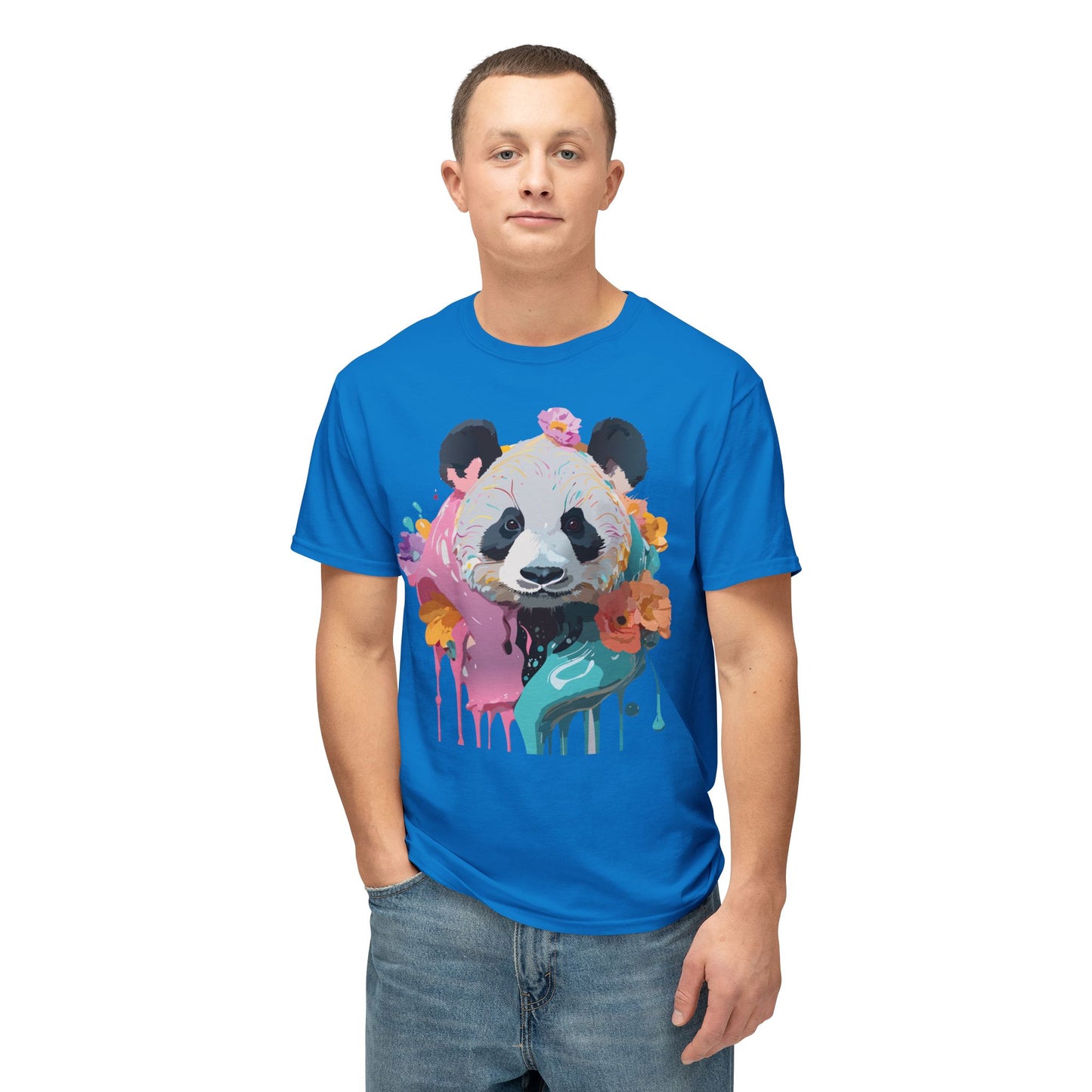 Panda T-Shirt, Vintage Panda Tee, Floral Tees, Panda Art Design Shirt, Tee Shirt with Panda Art 9