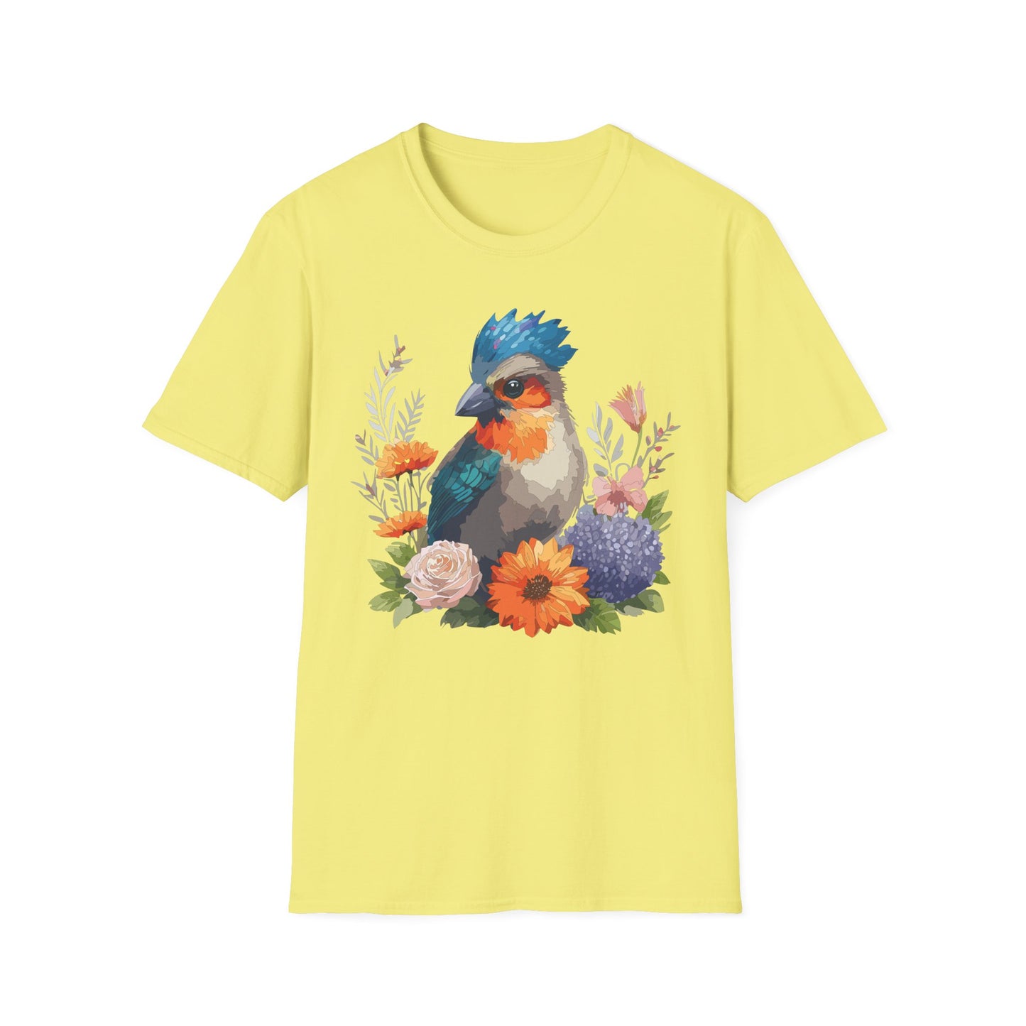 Bird T-Shirt, Floral Bird T Shirt, Shirt with Bird, Shirt with Animal