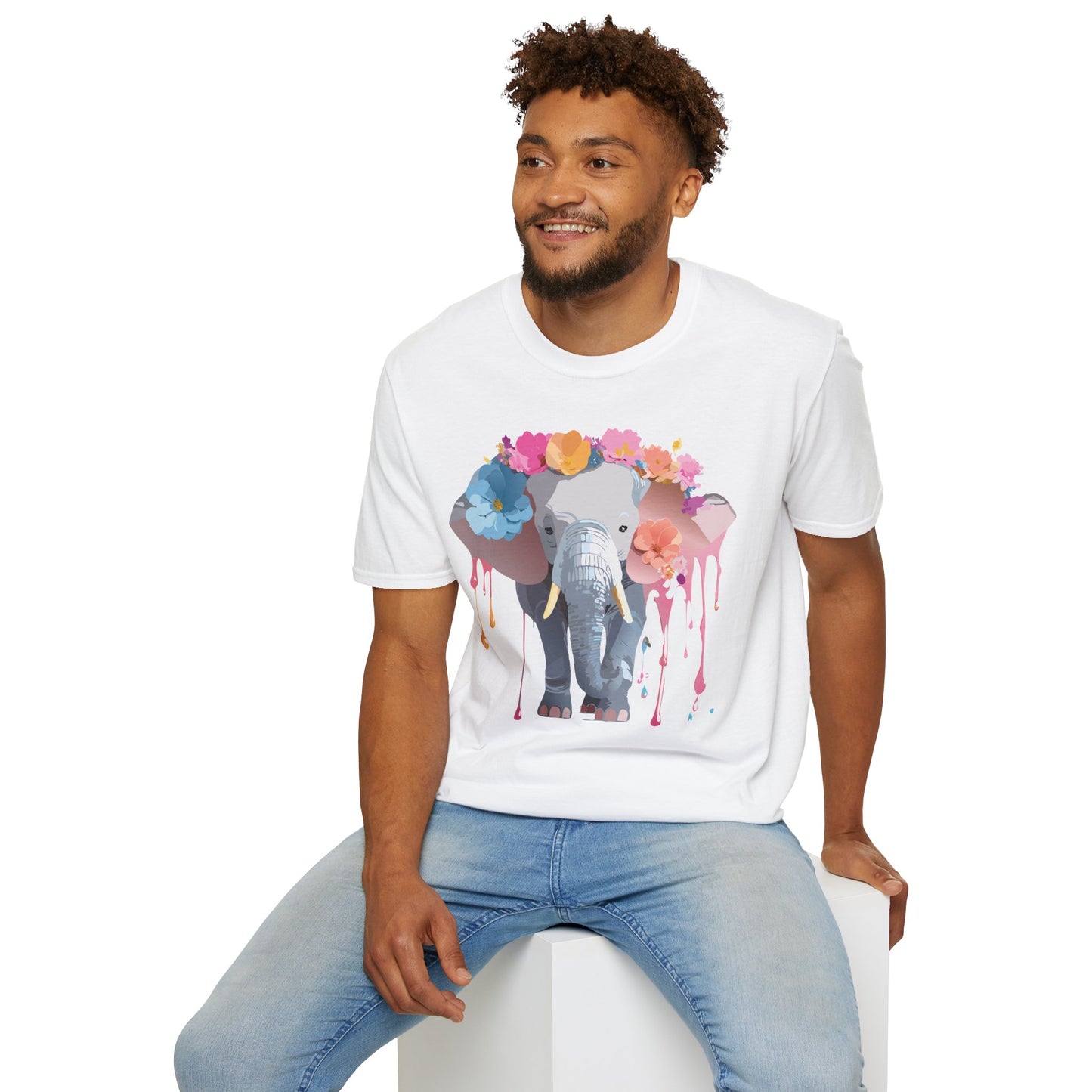 Elephant Shirt, T Shirt with Elephant, Elephant on T Shirt, T Shirt with Animation, Animals Tee Shirt