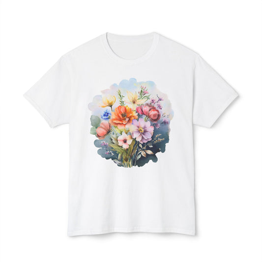 Floral T-Shirt, Vintage Flowers Tee, Floral Tees, Floral Art Design Shirt, Tee Shirt with Floral Art