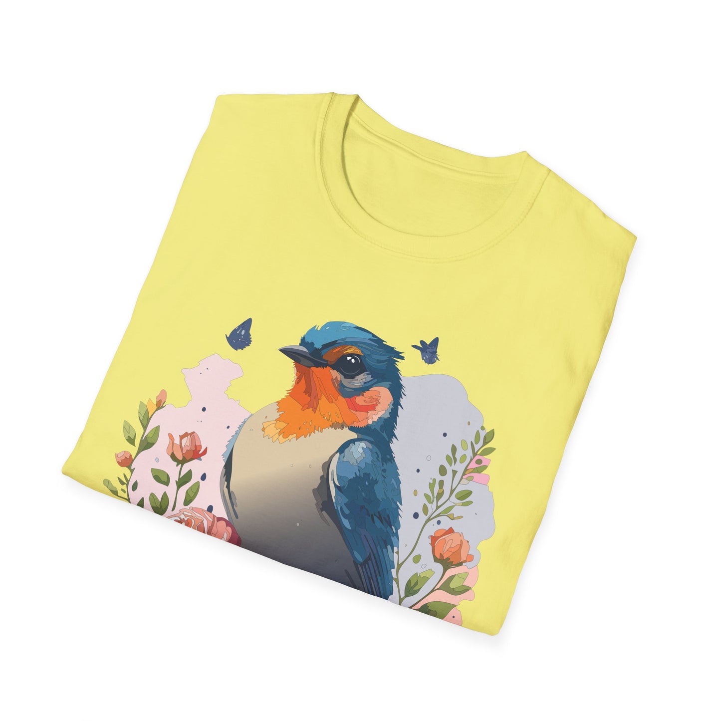 Bird T-Shirt, Floral Bird T Shirt, Shirt with Bird, Shirt with Animal